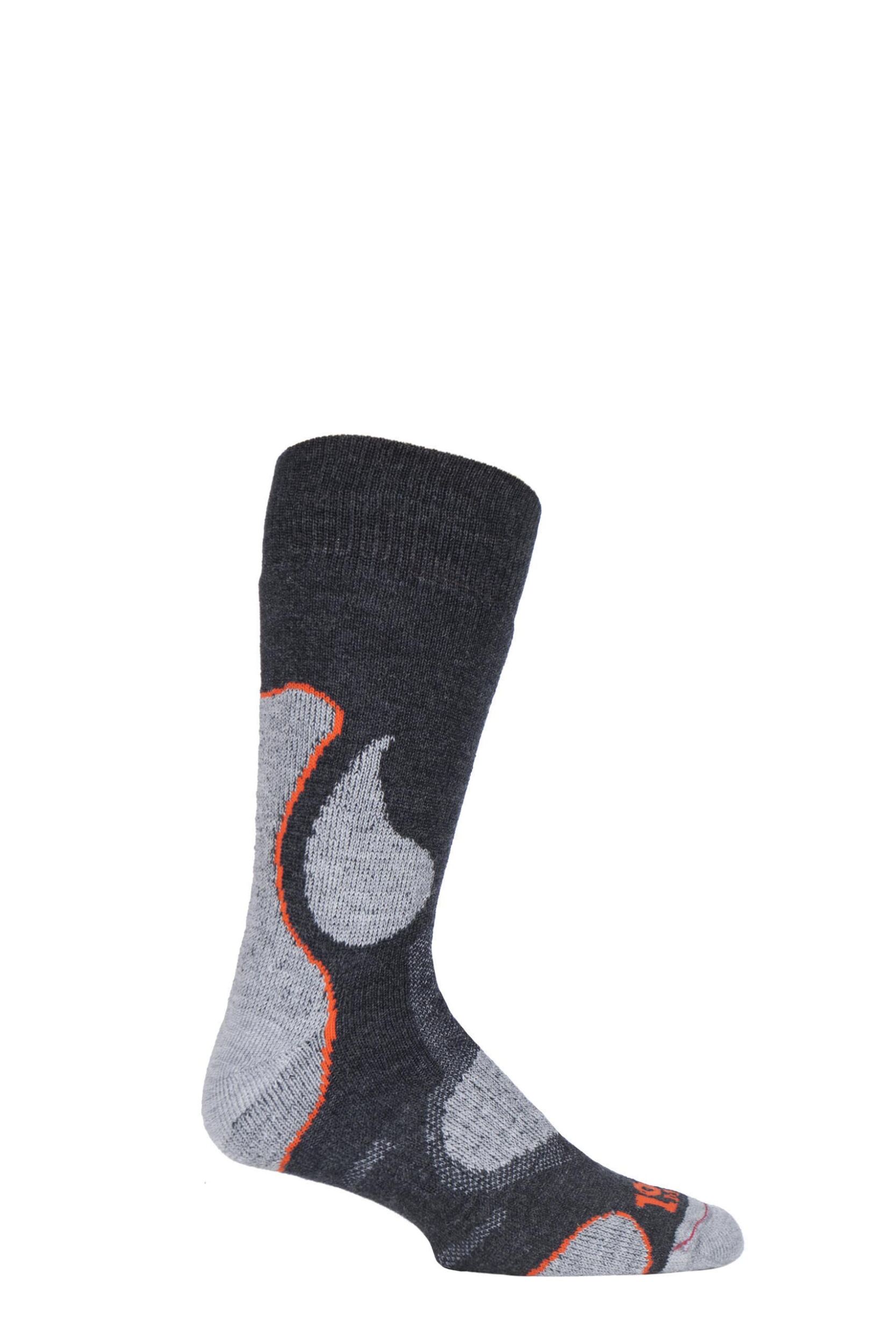 1 Pair Charcoal 3 Seasons Merino Wool Walking Socks Unisex 6-8.5 Mens - 1000 Mile