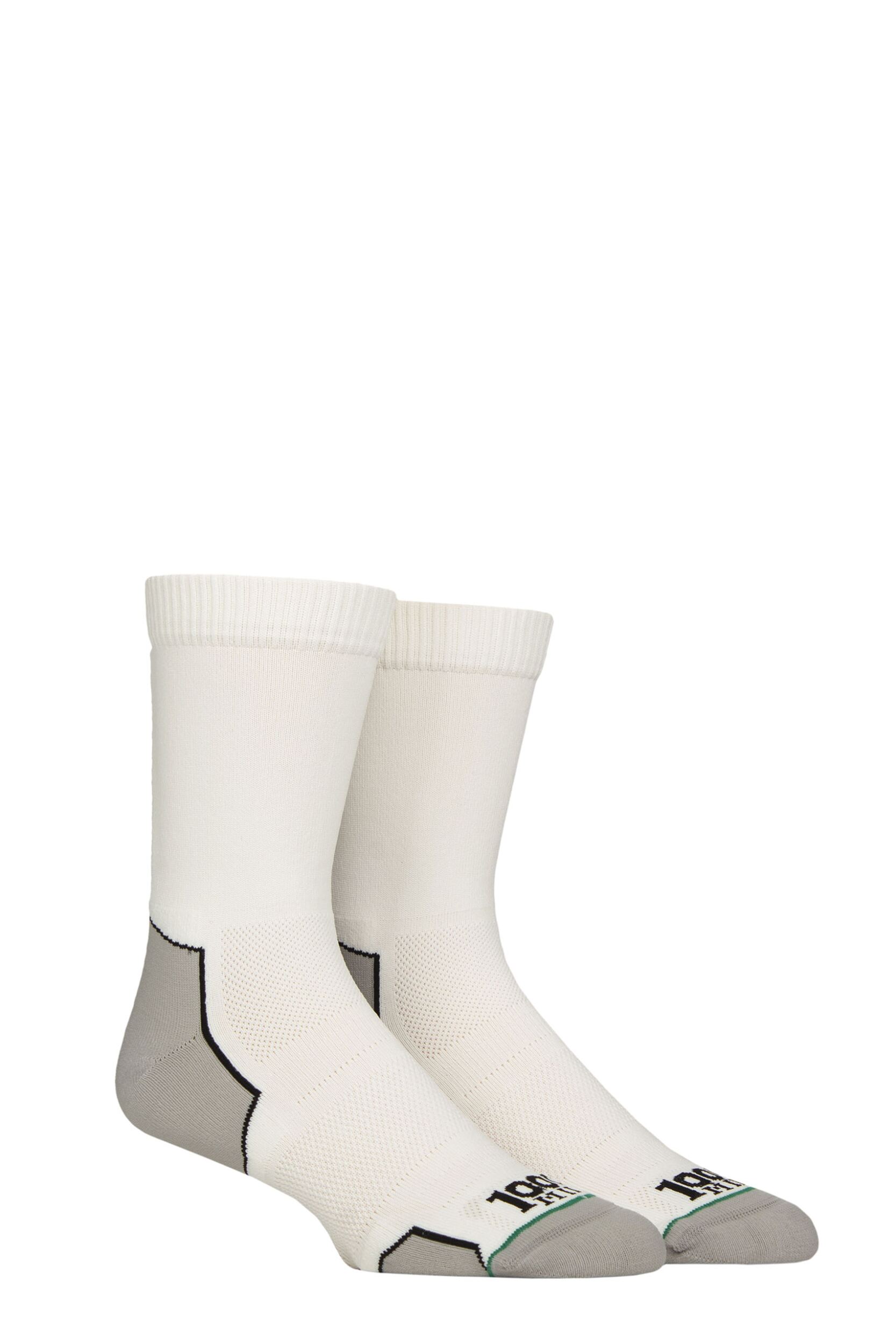 Mens and Women's 2 Pair 1000 Mile Run Repreve Crew Socks White Women's 6-8.5