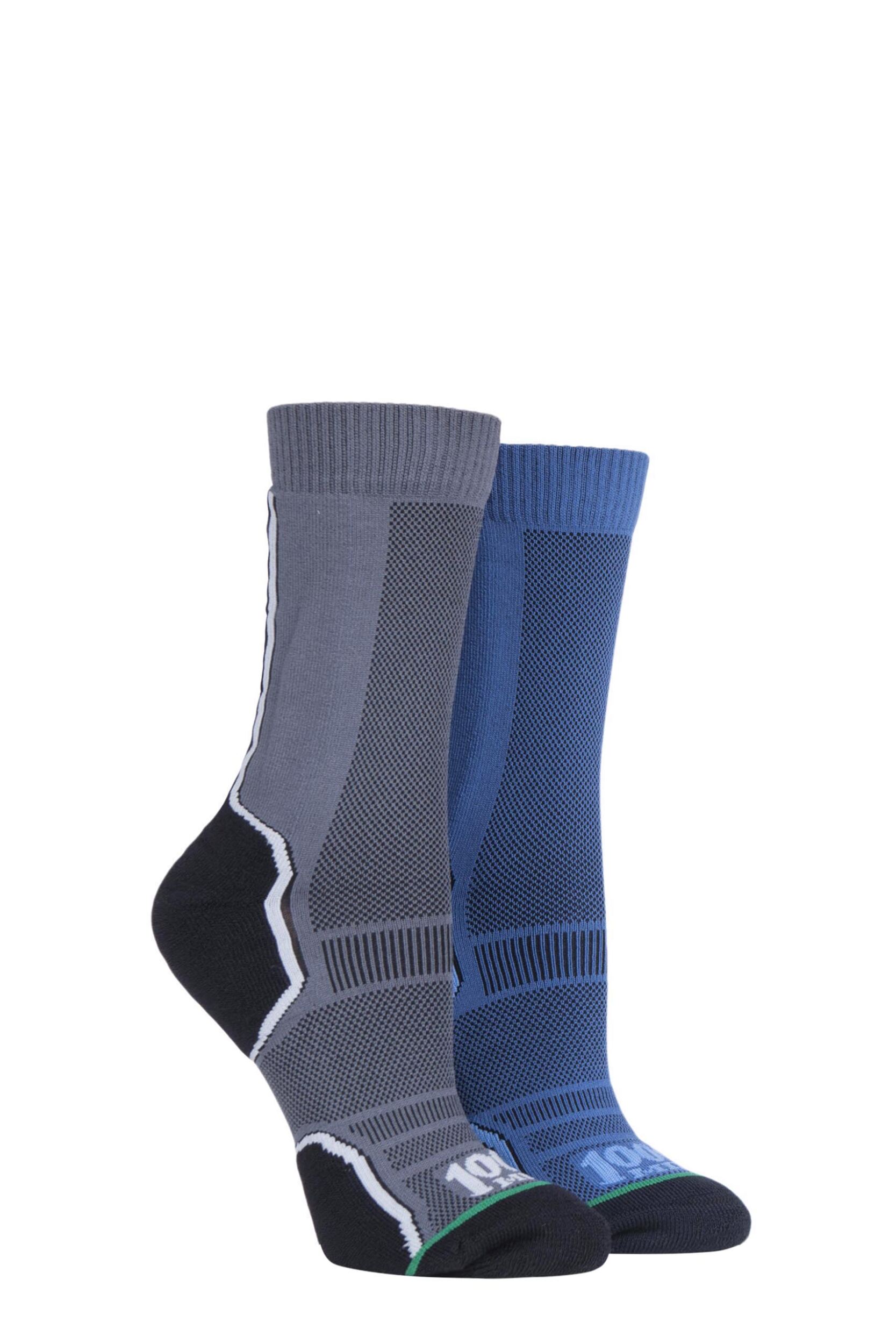 2 Pair Navy / Charcoal Trek Socks Unisex 12-14 Mens – 1000 Mile