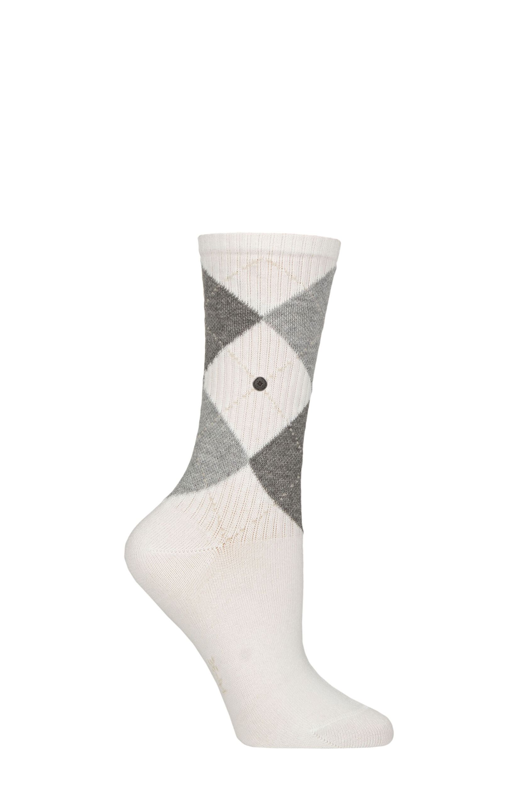 Women's 1 Pair Burlington Courtside Ribbed Cotton Socks White 3.5-7 Women's