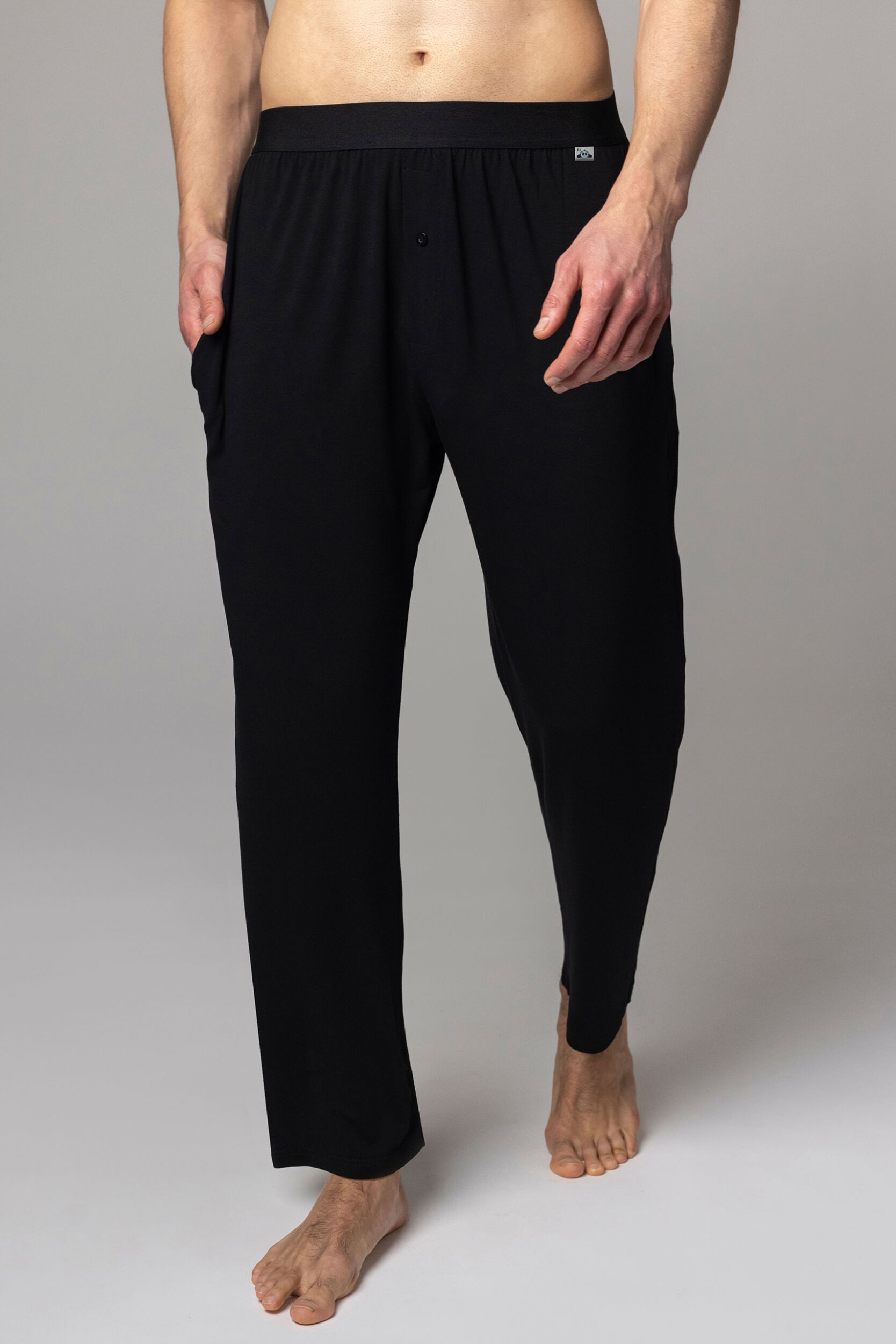 Mens 1 Pack Lazy Panda Bamboo Loungewear Selection Classic Bottoms Black Classic Bottoms Small