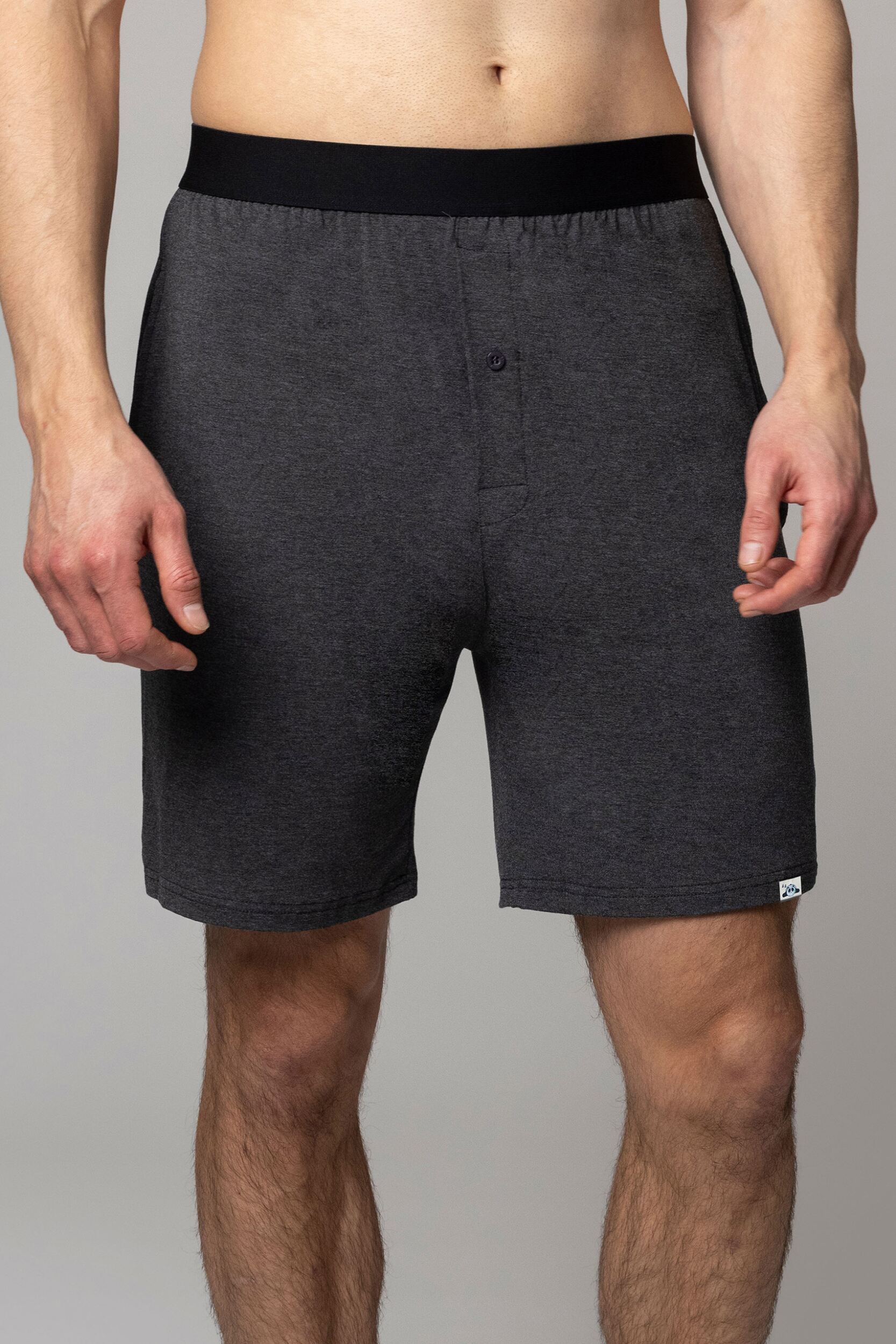Mens 1 Pack Lazy Panda Bamboo Loungewear Selection Shorts Dark Charcoal Shorts M