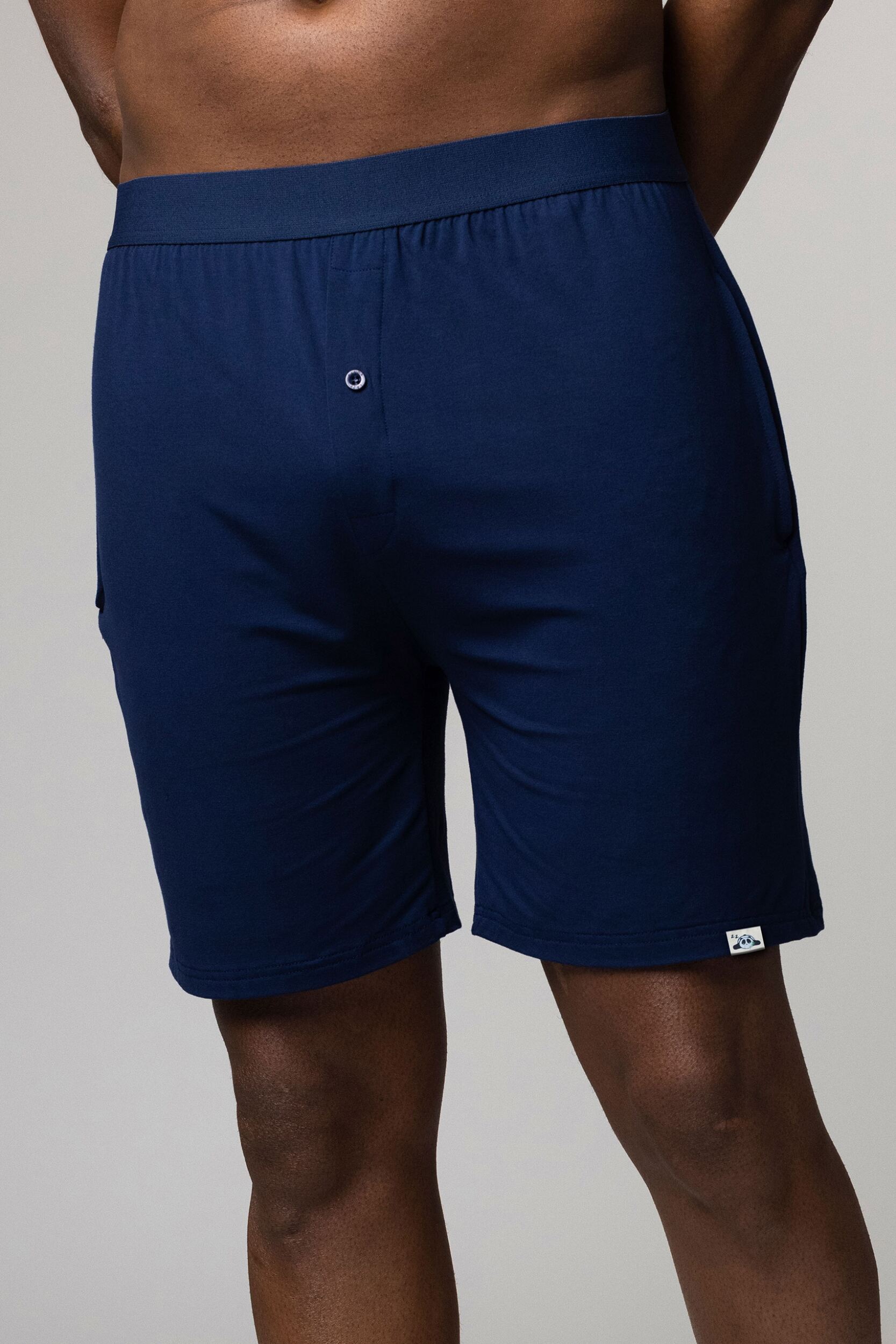 Mens 1 Pack Lazy Panda Bamboo Loungewear Selection Shorts Navy Shorts Medium