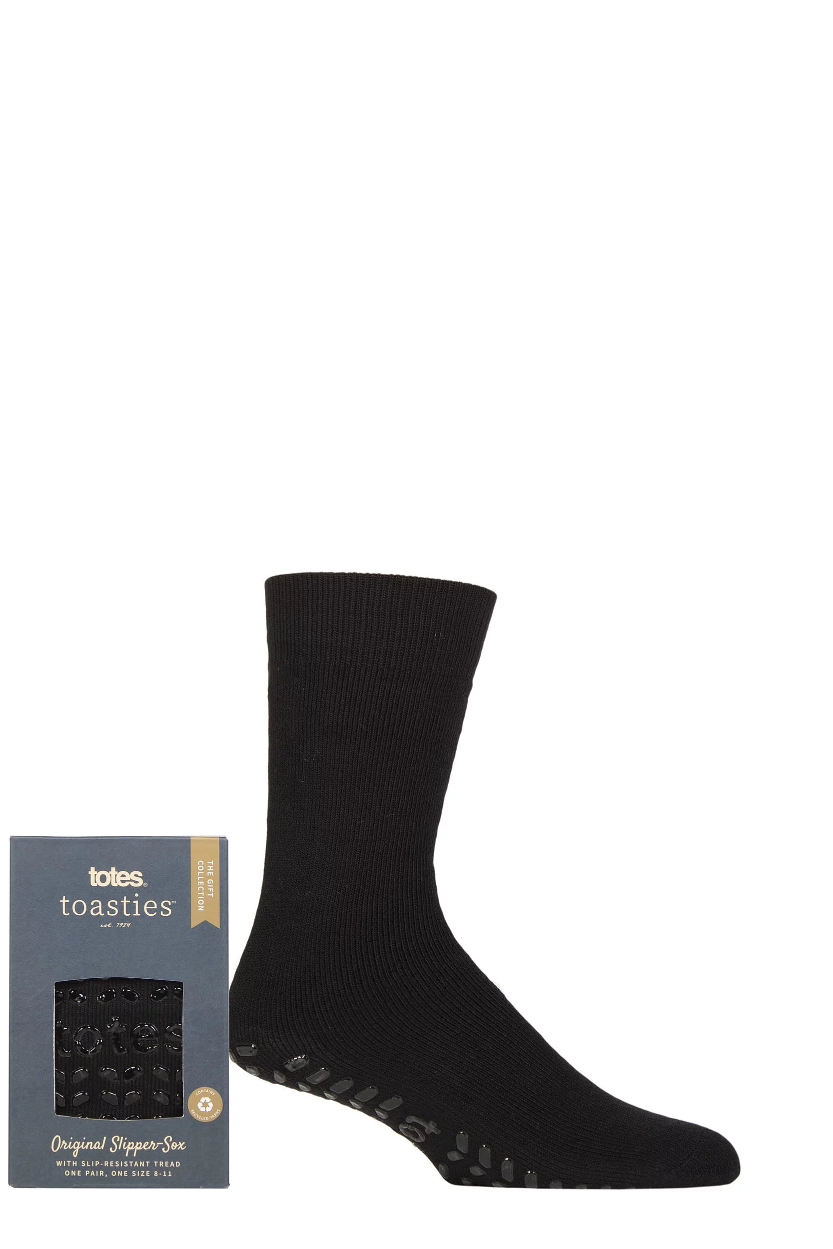1 Pair Black Originals Slipper Socks Men's One Size - Totes
