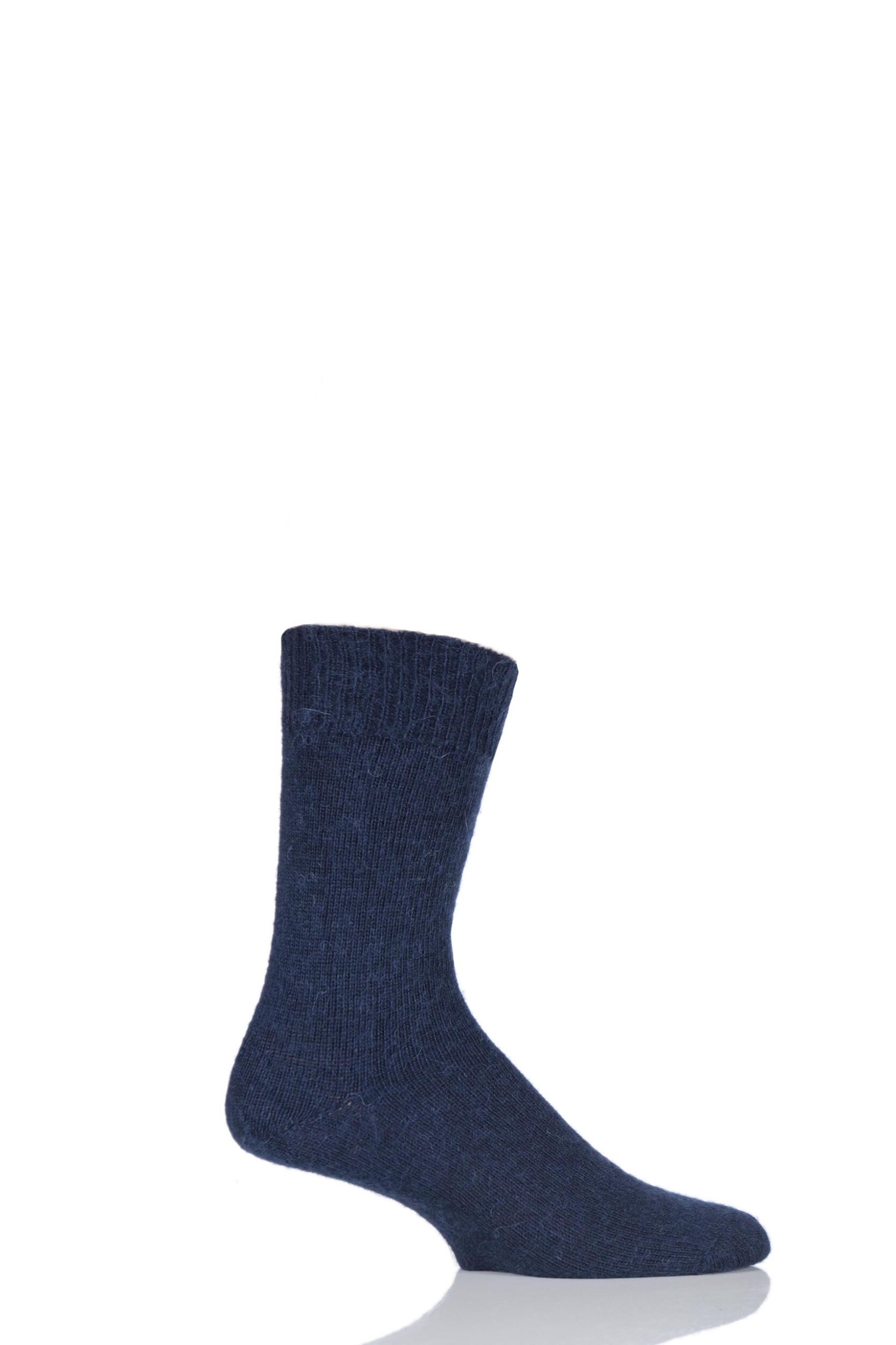 1 Pair Navy of London Mohair Plain Knit True Socks Unisex 11-13 Unisex - SOCKSHOP of London
