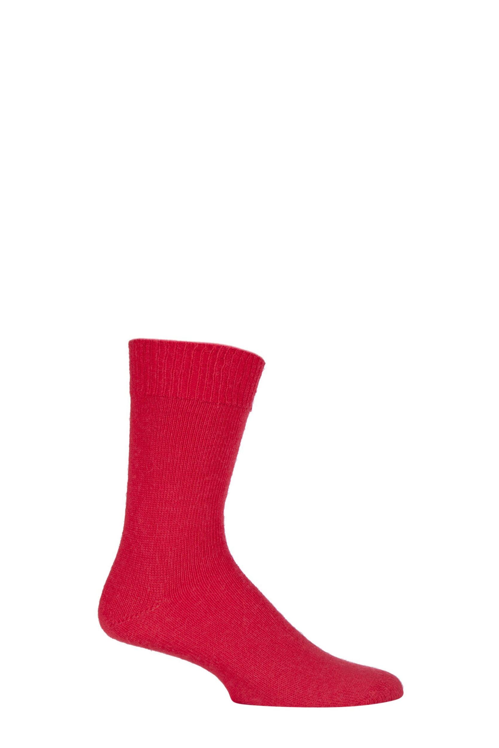 1 Pair Red of London Mohair Plain Knit True Socks Unisex 11-13 Unisex - SOCKSHOP of London