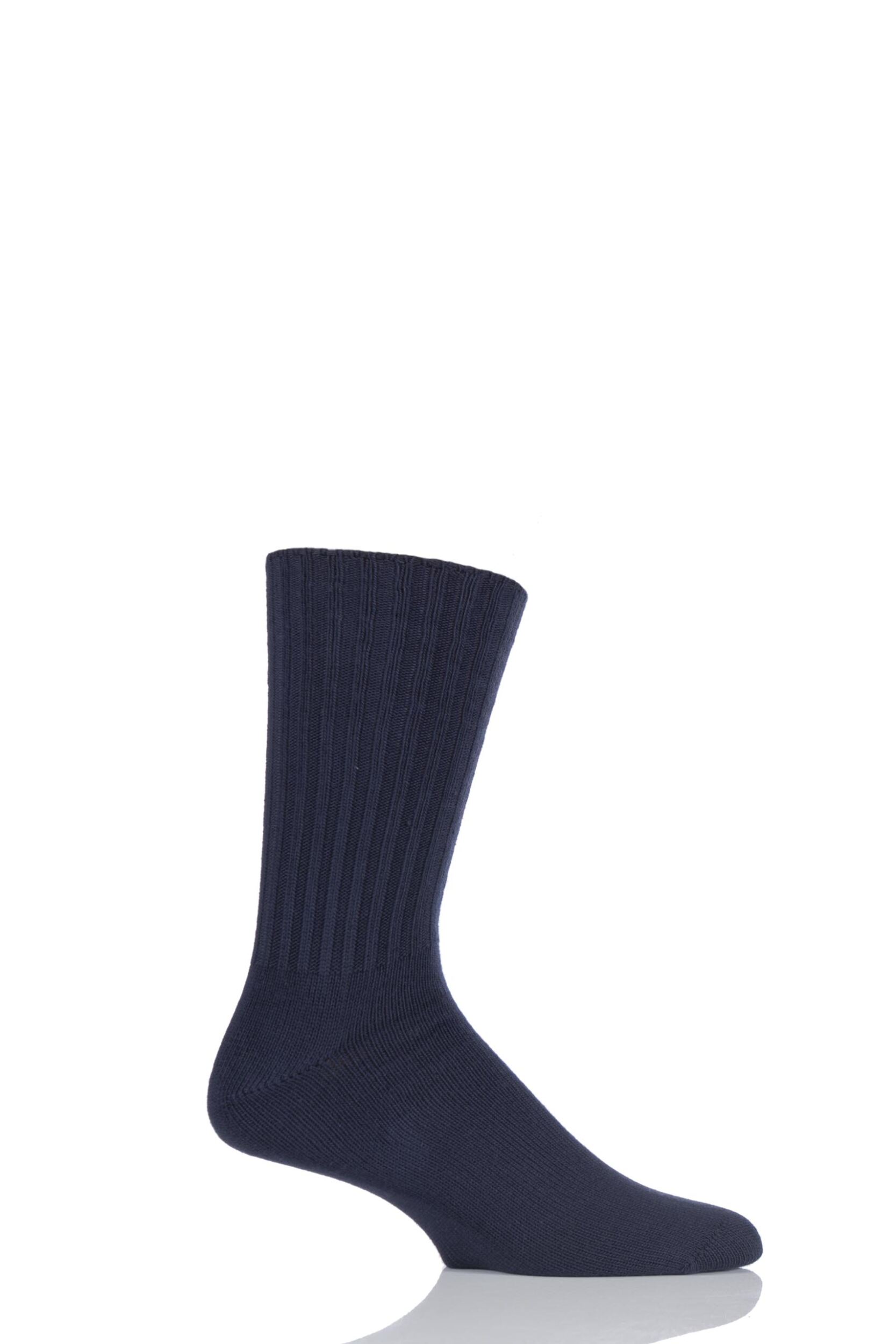  1 Pair Navy of London Non Elastic Cuff Cotton Socks Men's 8-11 Mens - SOCKSHOP of London