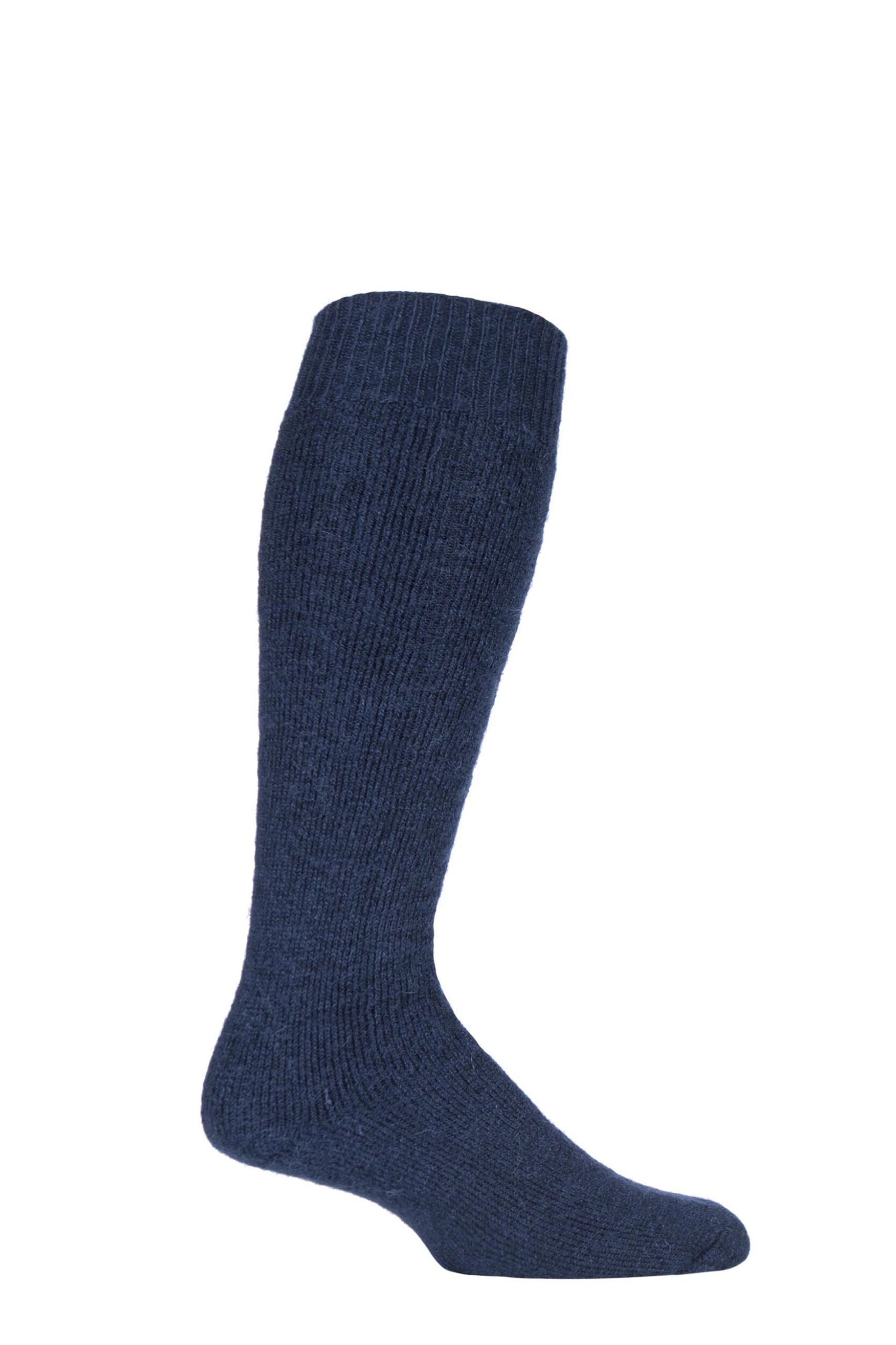1 Pair Navy of London Mohair Knee High Socks With Cushioning Unisex 4-7 Unisex - SOCKSHOP of London