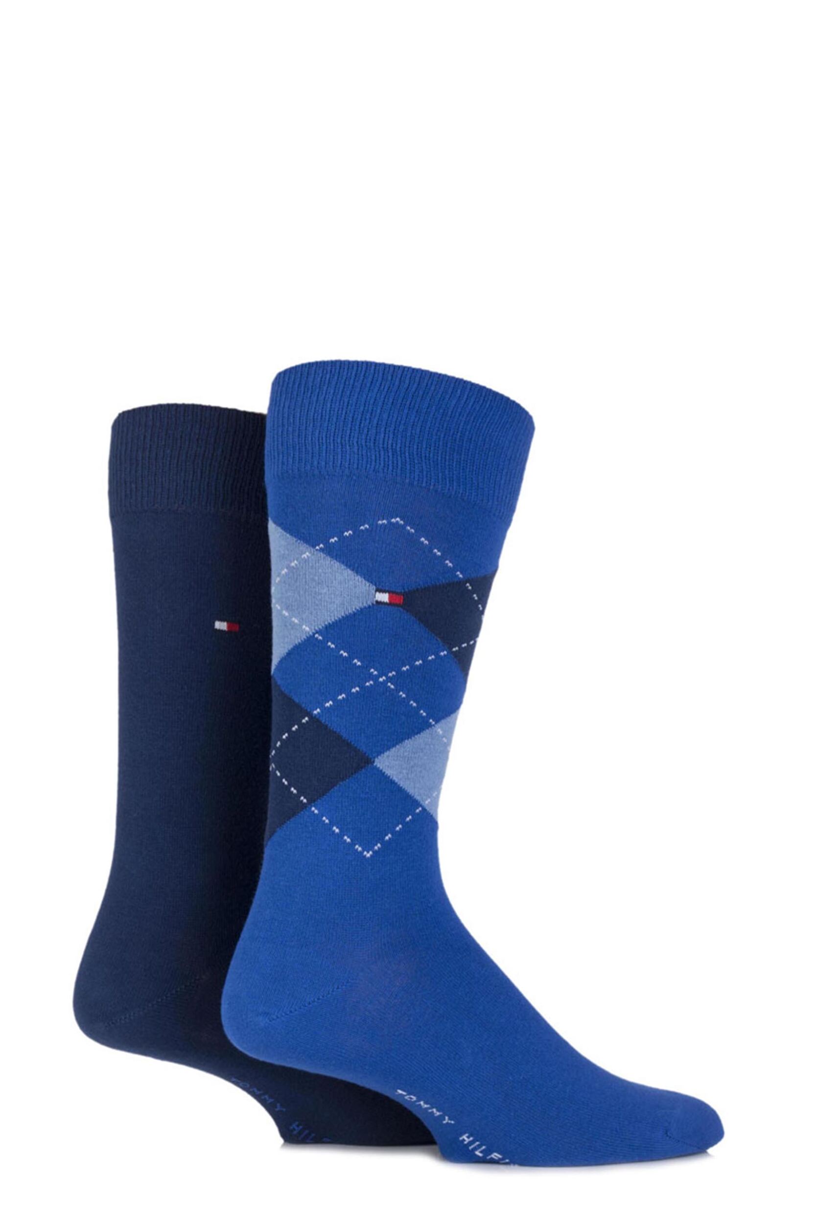 Mens 2 Pair Tommy Hilfiger Classic Tommy Argyle and Plain Socks | eBay