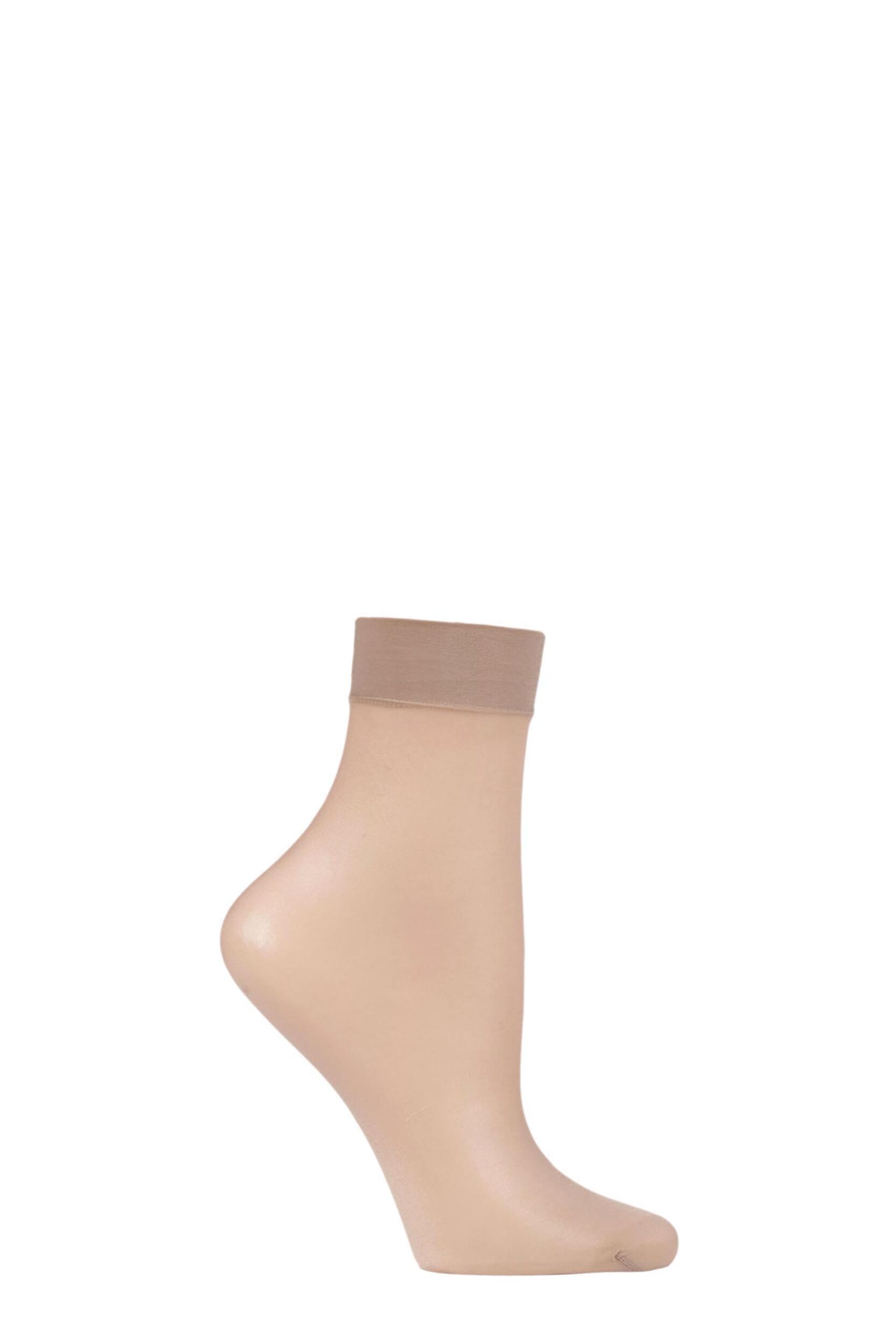 1 Pair Cocoon Seidenglatt 15 Denier Transparent Shining Ankle Highs Ladies 2.5-5 Ladies - Falke