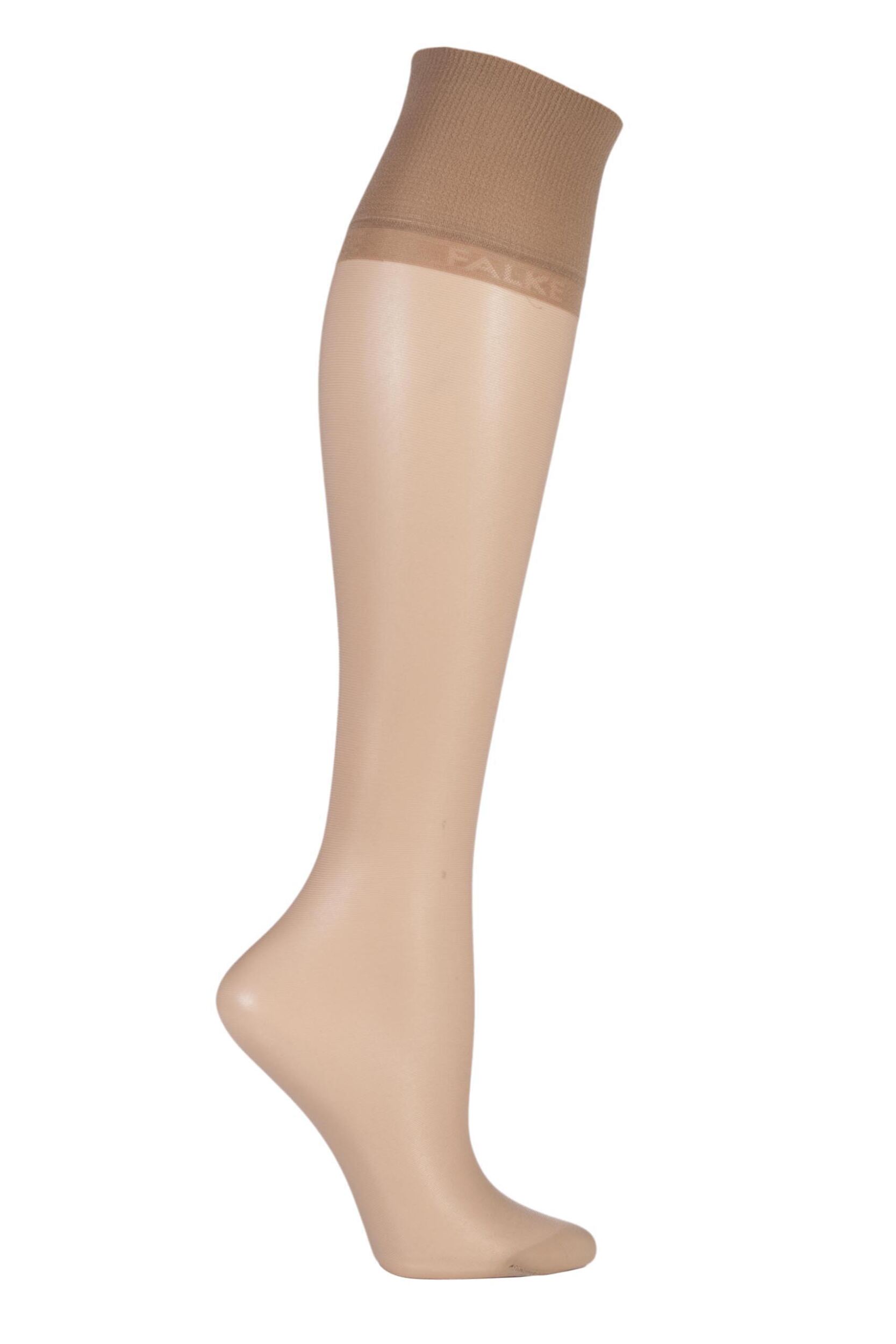1 Pair Powder Pure Matt 20 Knee Highs With Sensitive Top Ladies 5.5-8 Ladies - Falke