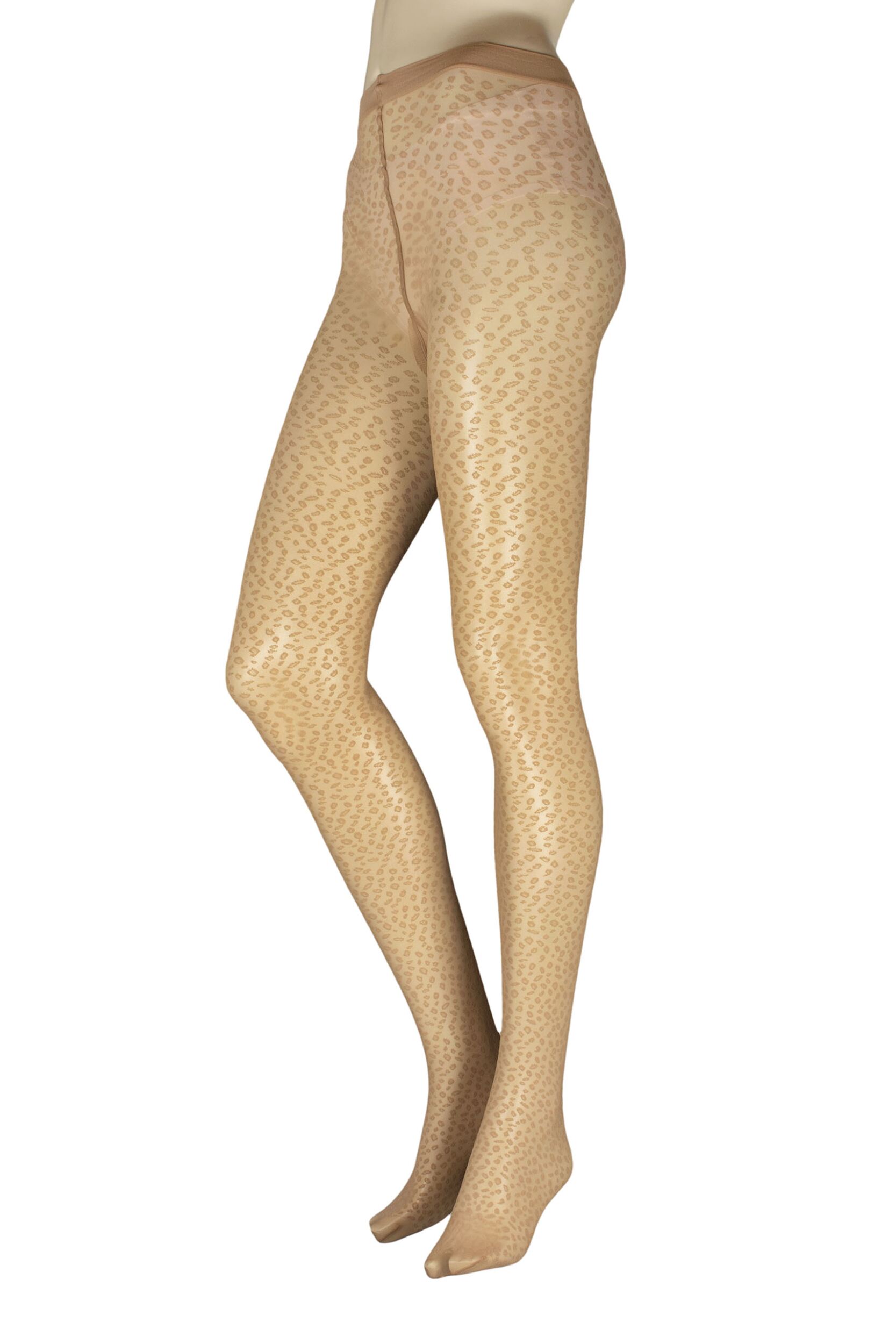 Women's 1 Pair Falke Shell Fragments Printed Sheer Tights Powder M