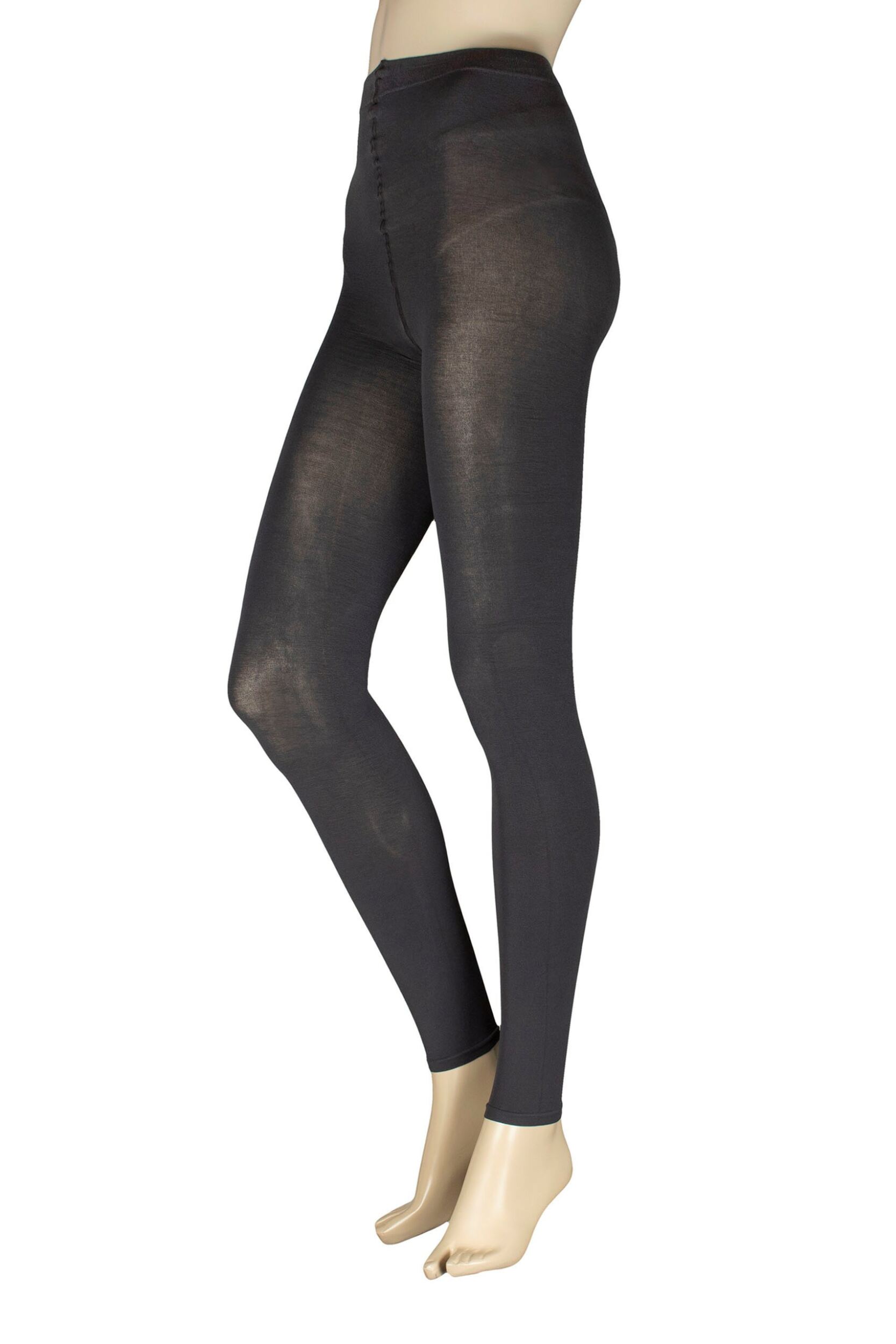 Women's 1 Pair Falke Cotton Touch Footless Tights Graphite XL