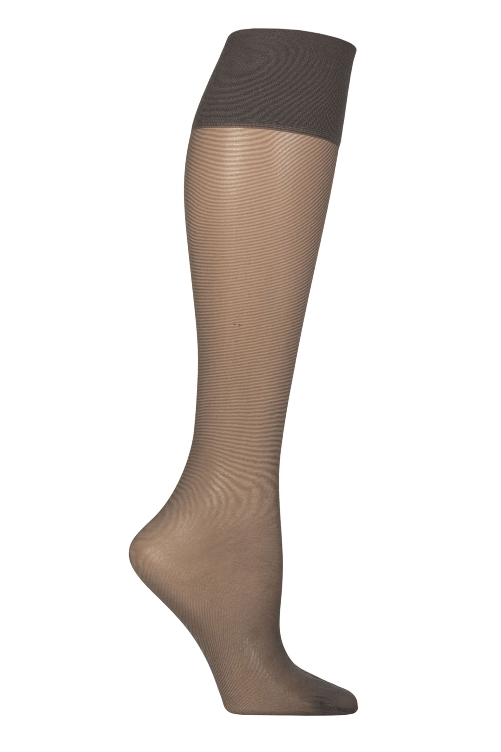 Women's 1 Pair Falke Pure Matt 20 Knee Highs With Sensitive Top Iron 35-38