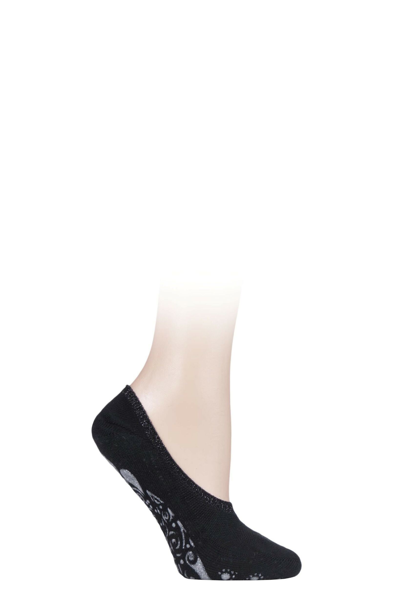 1 Pair Black Cosy Ballerina Slipper Socks with Carry Pouch Ladies 2.5-3.5 Ladies - Falke