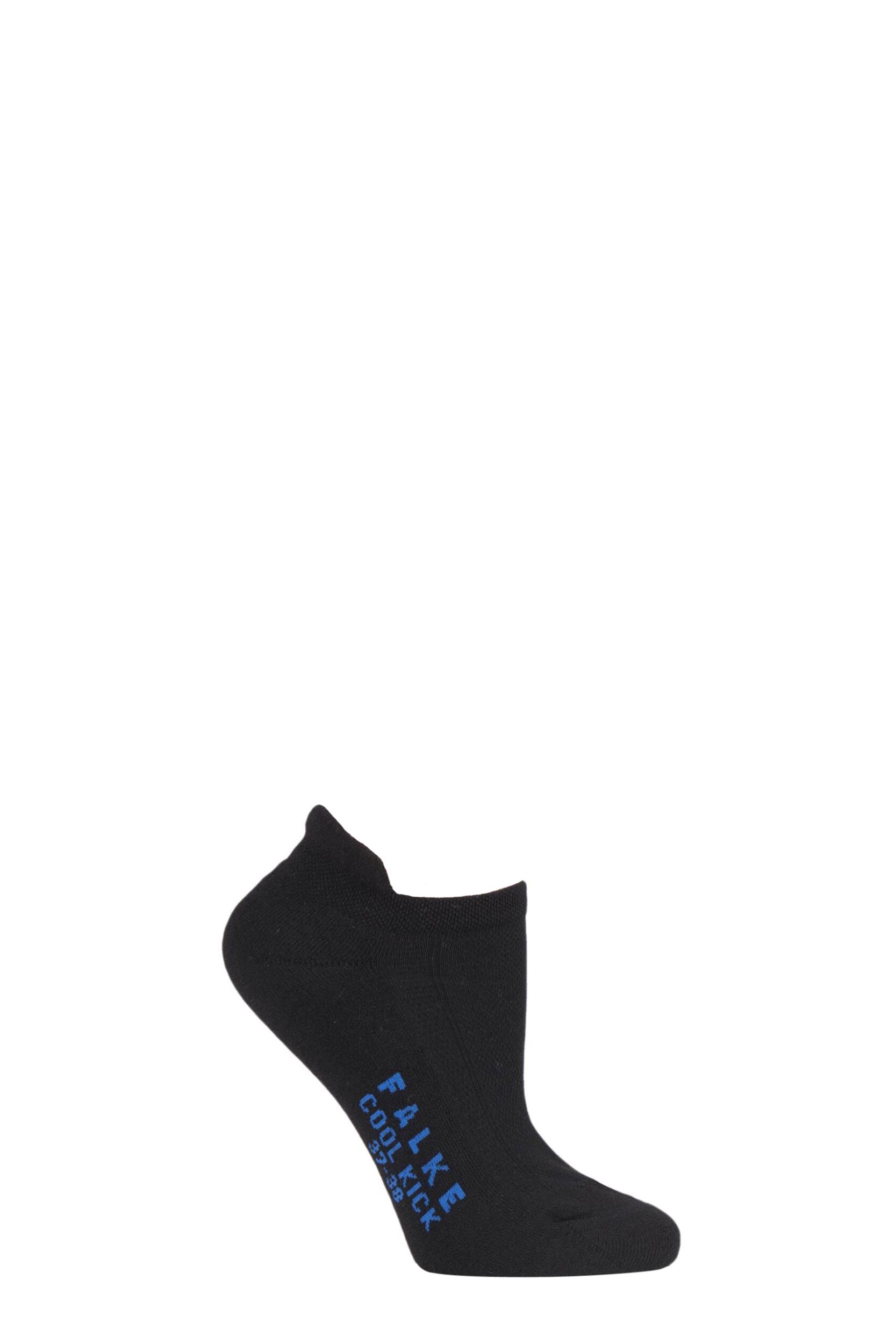 1 Pair Black Cool Kick Cotton Sneaker Socks Ladies 4-5 Ladies - Falke