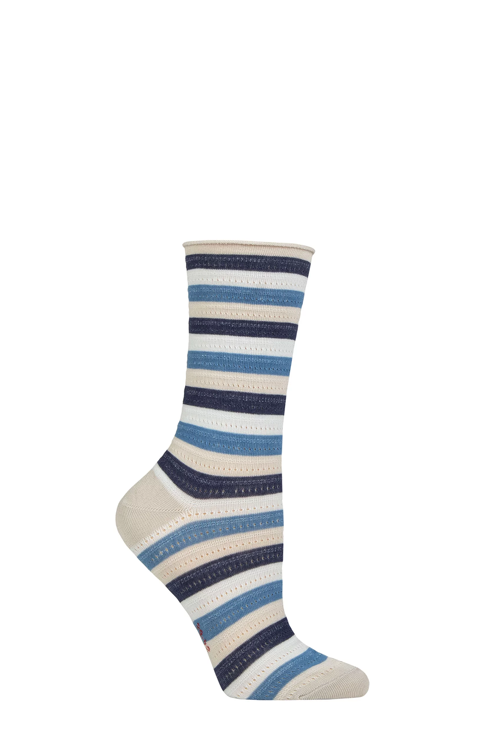 Women's 1 Pair Falke Dopamine Stripe Lyocell Socks Arctic Grey 5.5-8 Ladies
