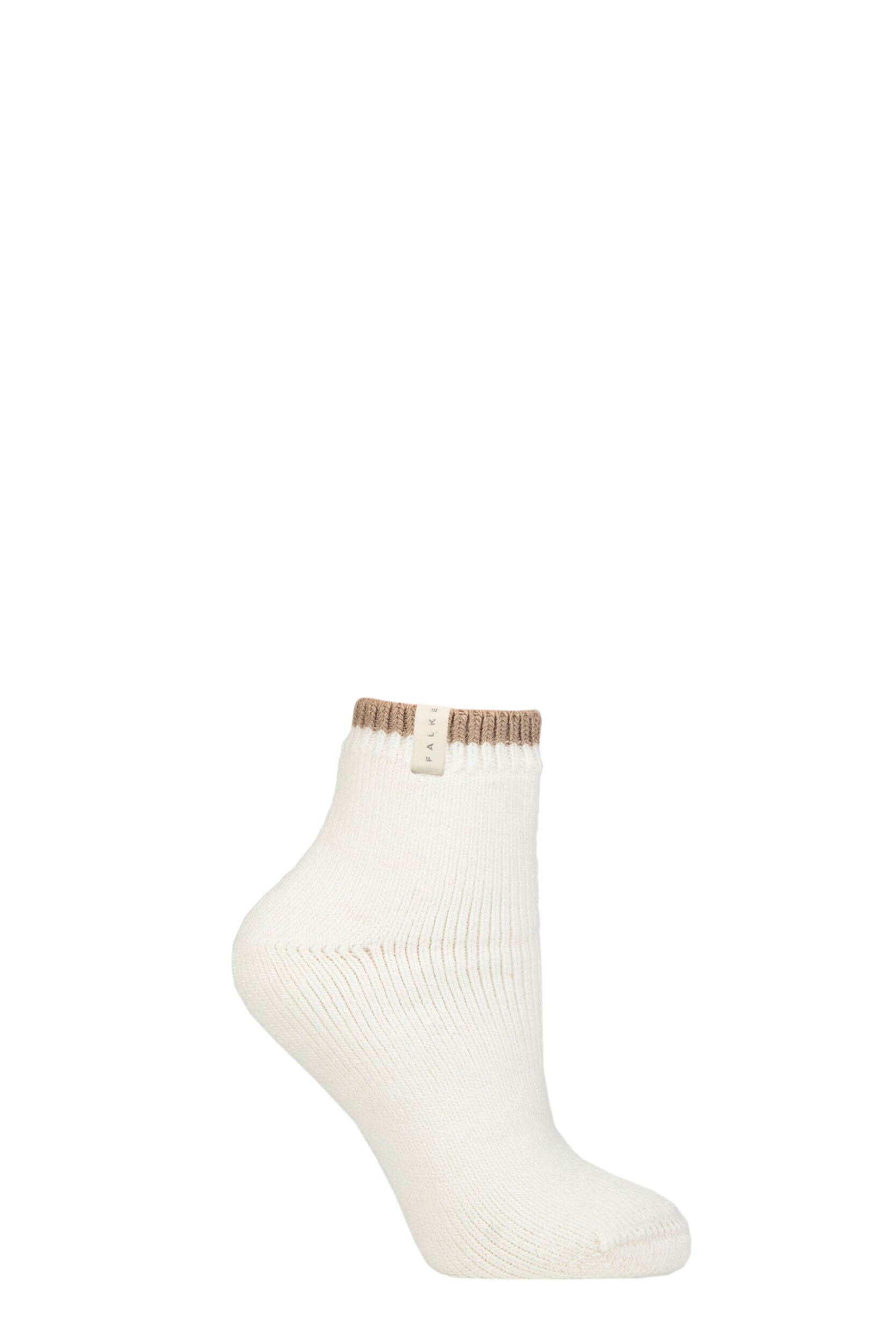 Women's 1 Pair Falke Cosy Plush Wool and Alpaca Socks Wool White 2.5-5 Ladies