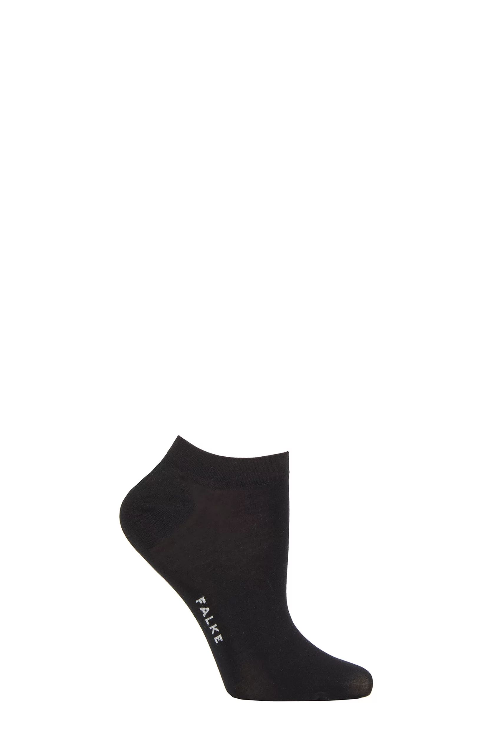Women's 1 Pair Falke Fine Softness Modal Trainer Socks Black 5.5-8 Ladies