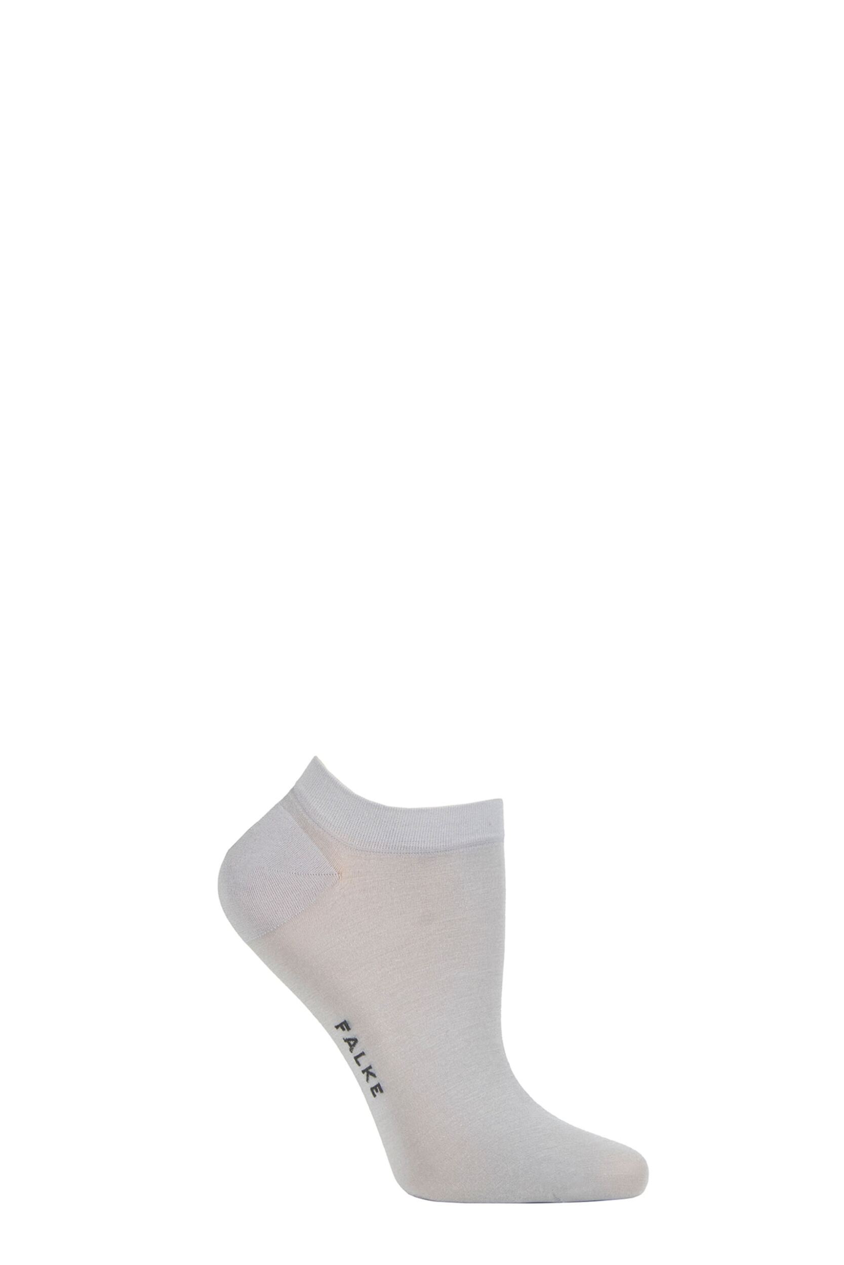 Women's 1 Pair Falke Fine Softness Modal Trainer Socks Silver 5.5-8 Ladies