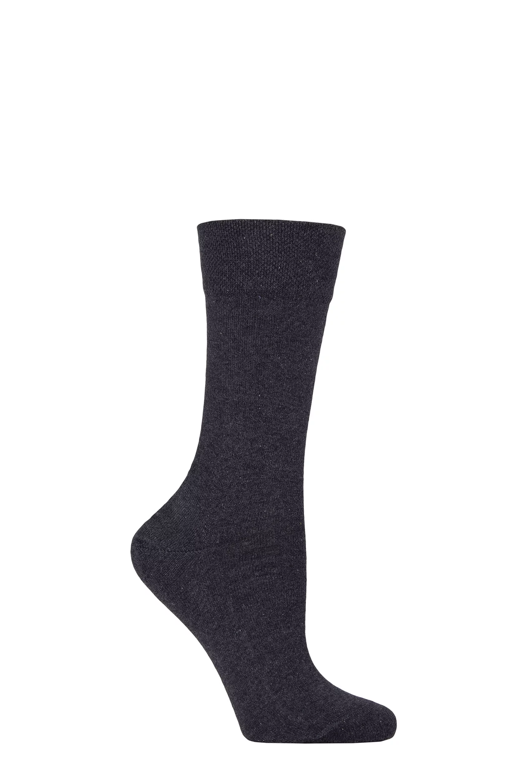 Women's 1 Pair Falke Sensitive London Left And Right Comfort Cuff Cotton Socks Dark Blue Melange 2.5-5 Women'