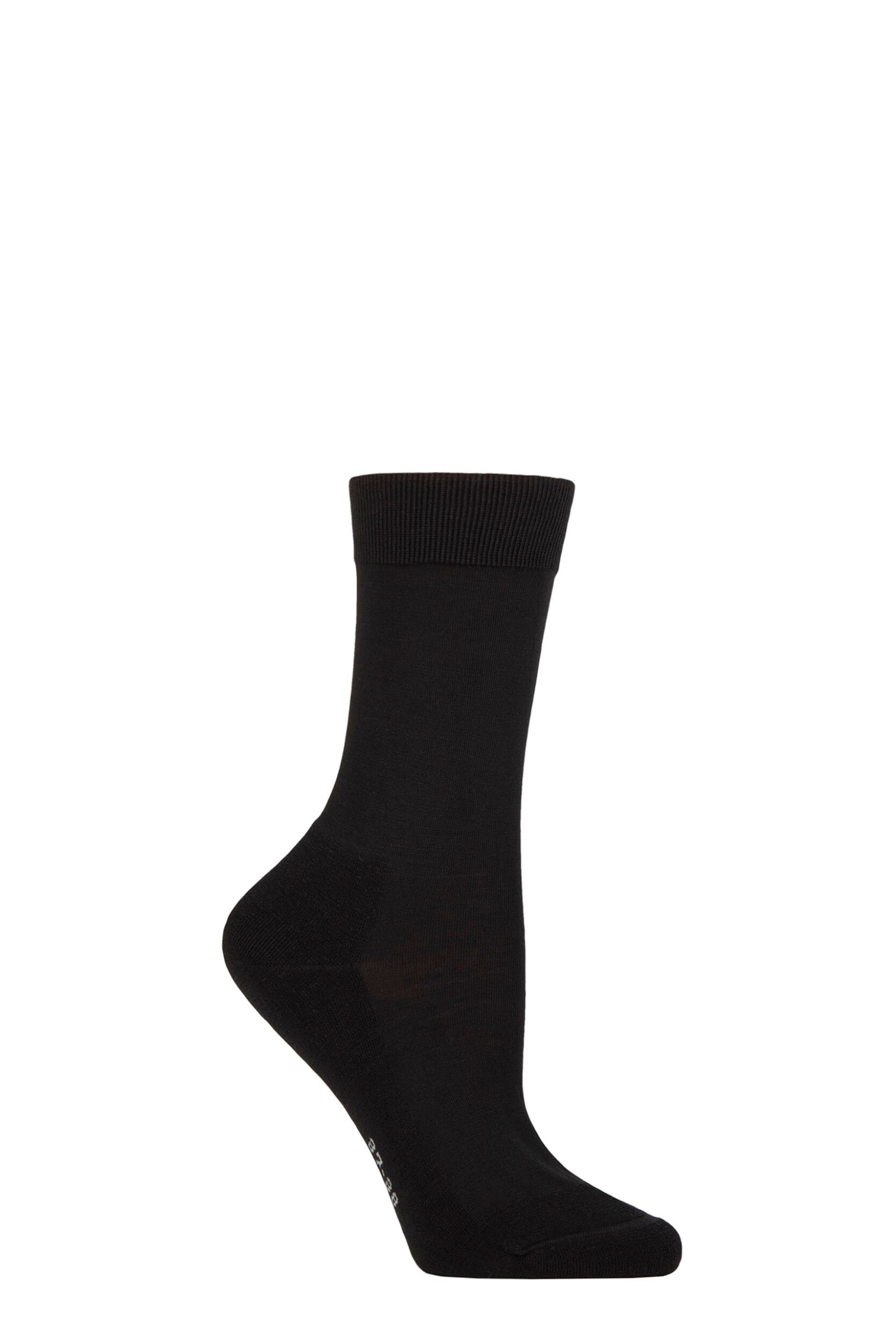 Image of Women's 1 Pair Falke Climawool Recycled Yarn Socks Black Ladies
