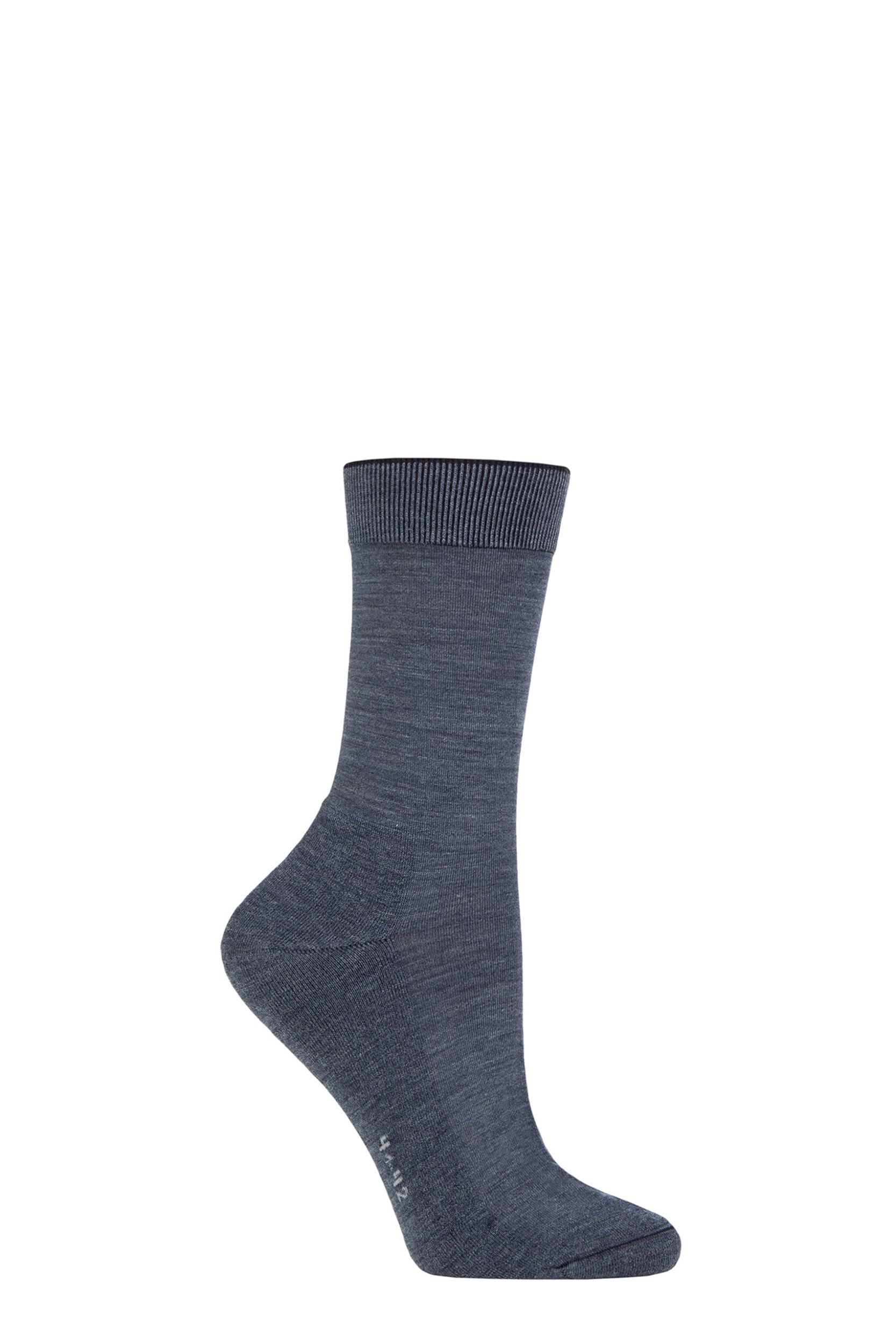 Women’s 1 Pair Falke Climawool Recycled Yarn Socks Marine 7-8 Ladies