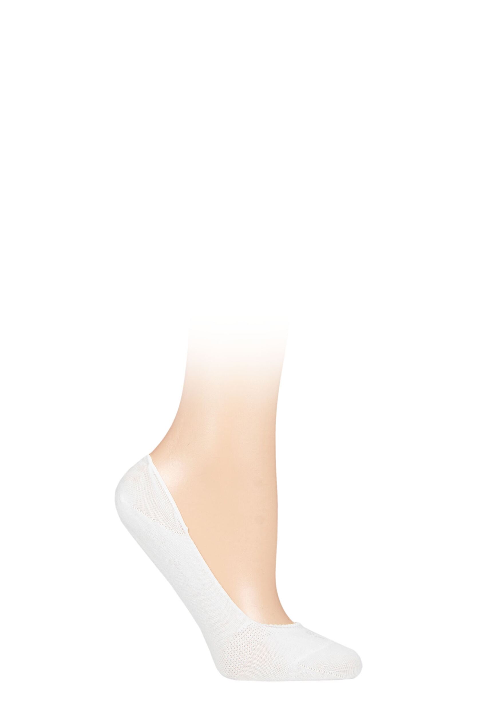 Women's 1 Pair Falke Midi Step Shoe Liners White 7-8 Ladies