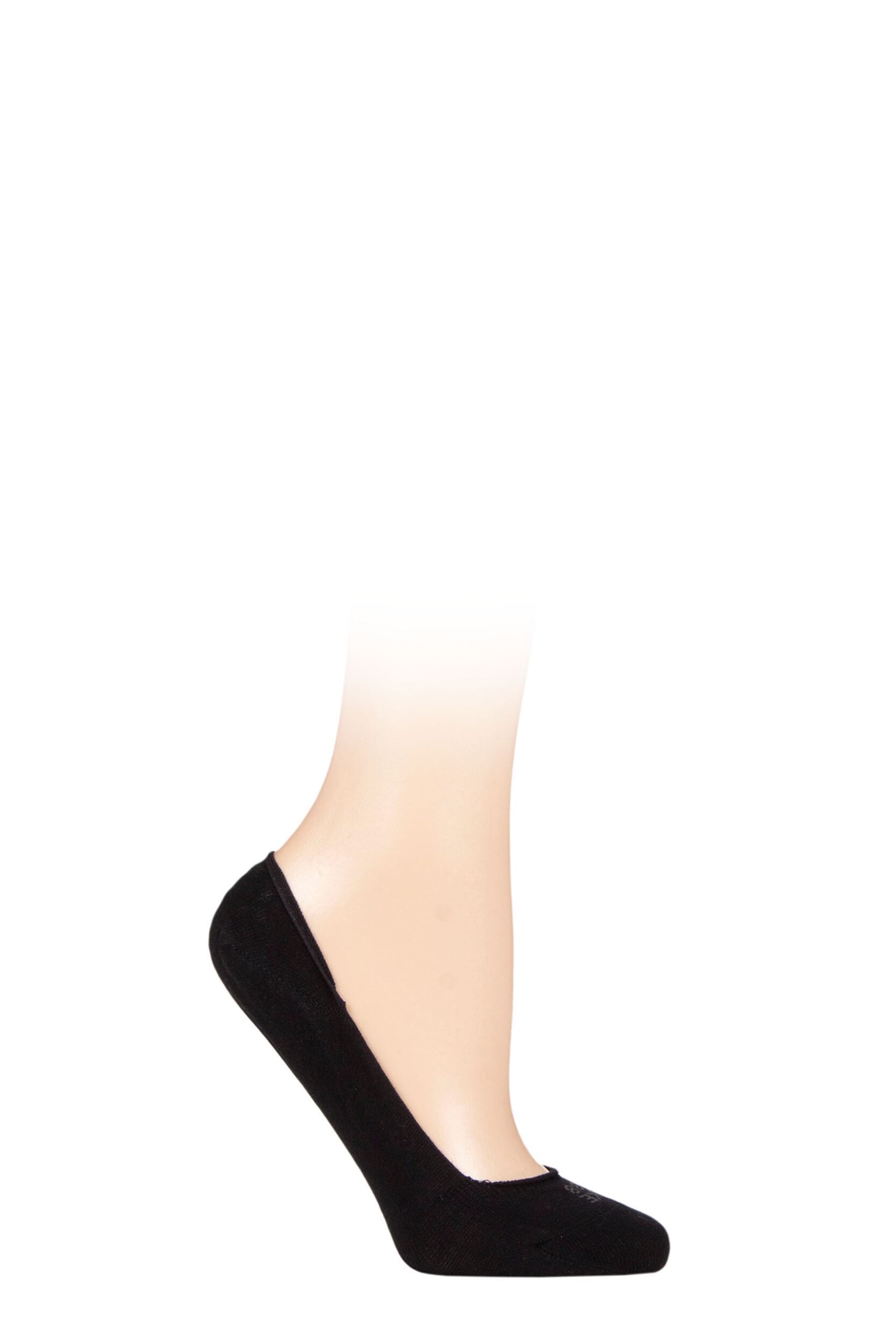 Women's 1 Pair Falke Midi Step Shoe Liners Black 7-8 Ladies