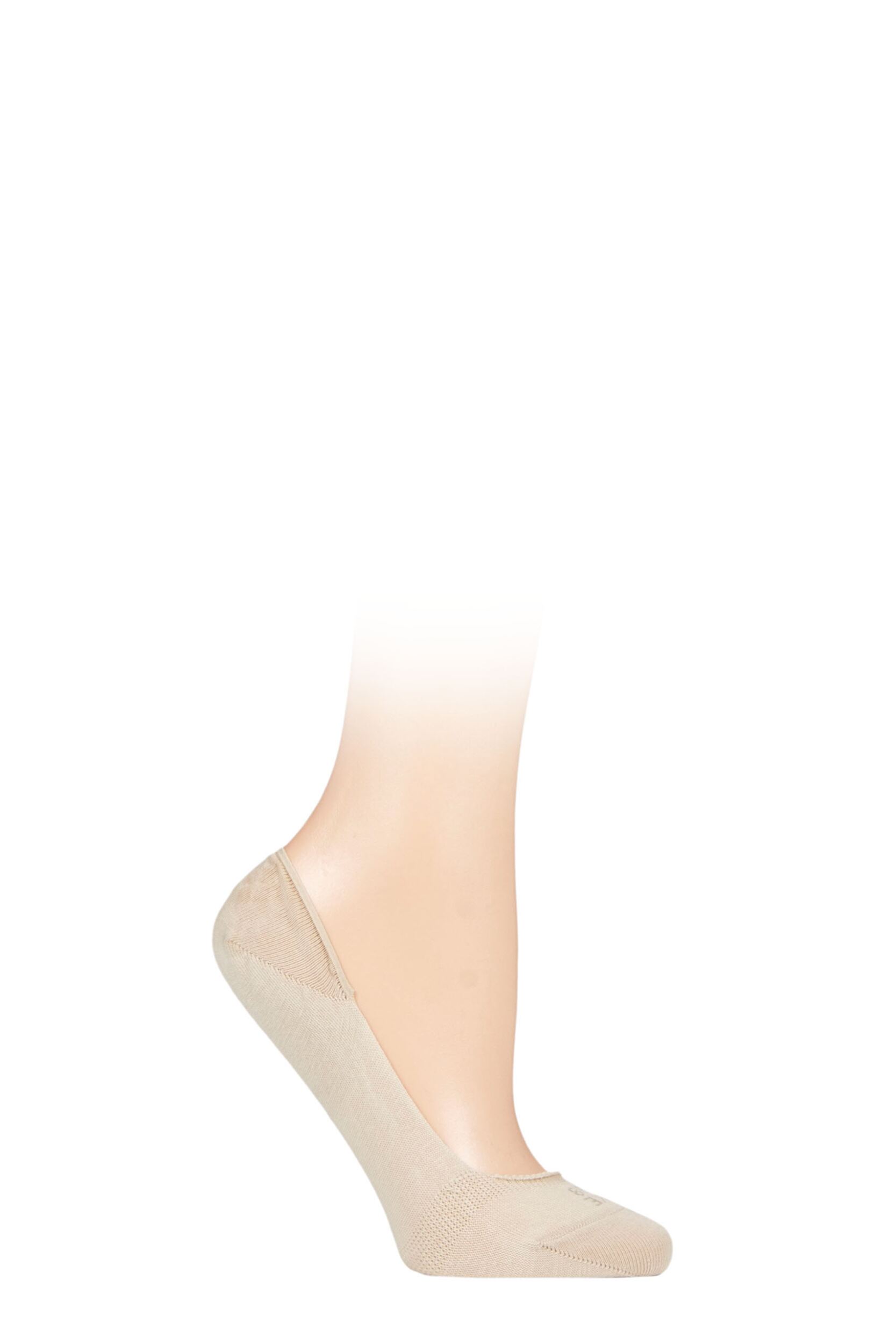 Women's 1 Pair Falke Midi Step Shoe Liners Beige 5.5-6.5 Ladies