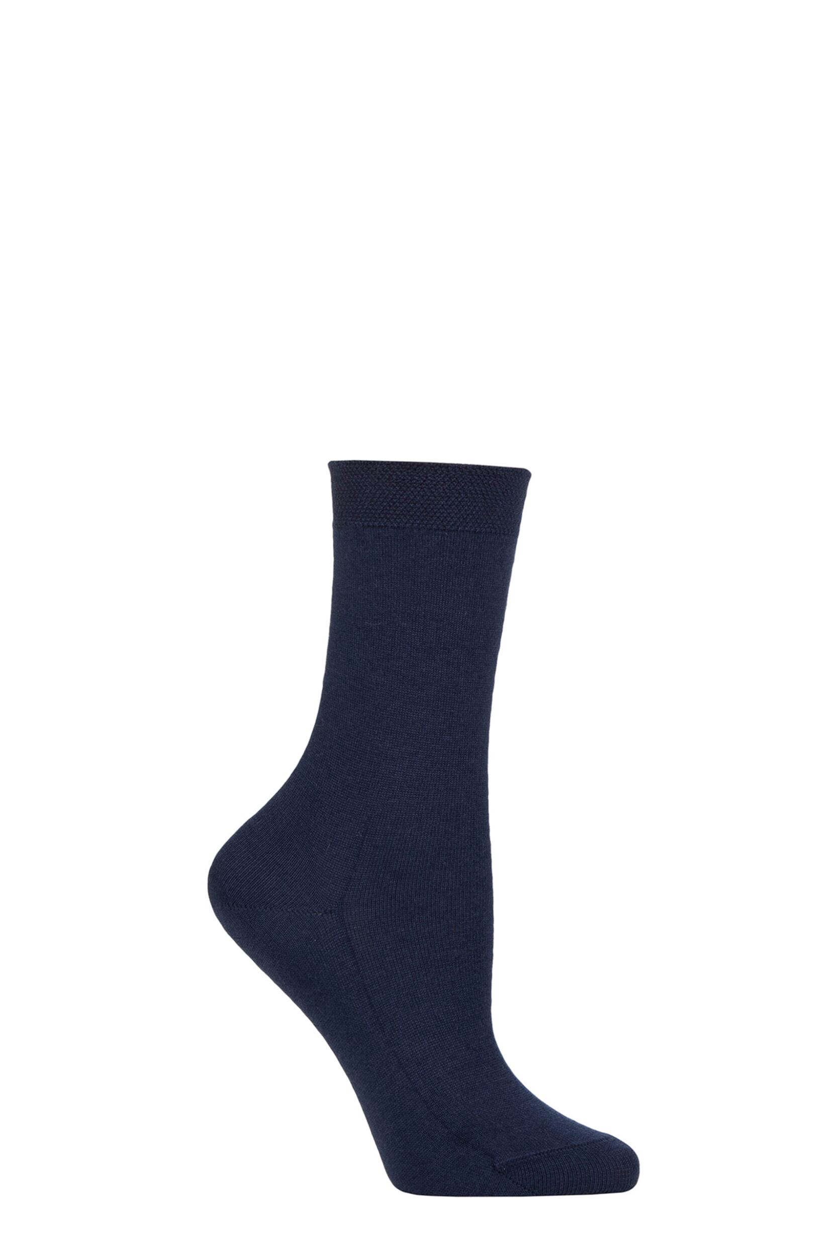 Women's 1 Pair Falke No 1 85% Cashmere Socks Navy 4-5 Ladies