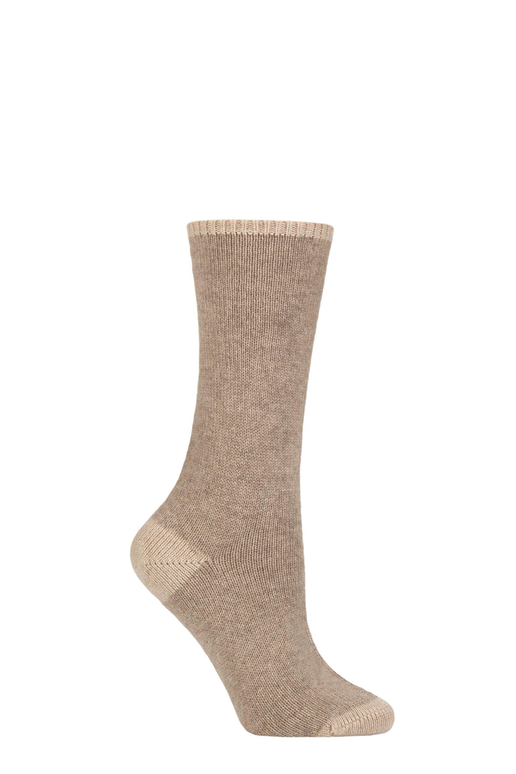 Women's 1 Pair Falke No 1 100% Cashmere Socks Beige 2.5-3.5 Ladies