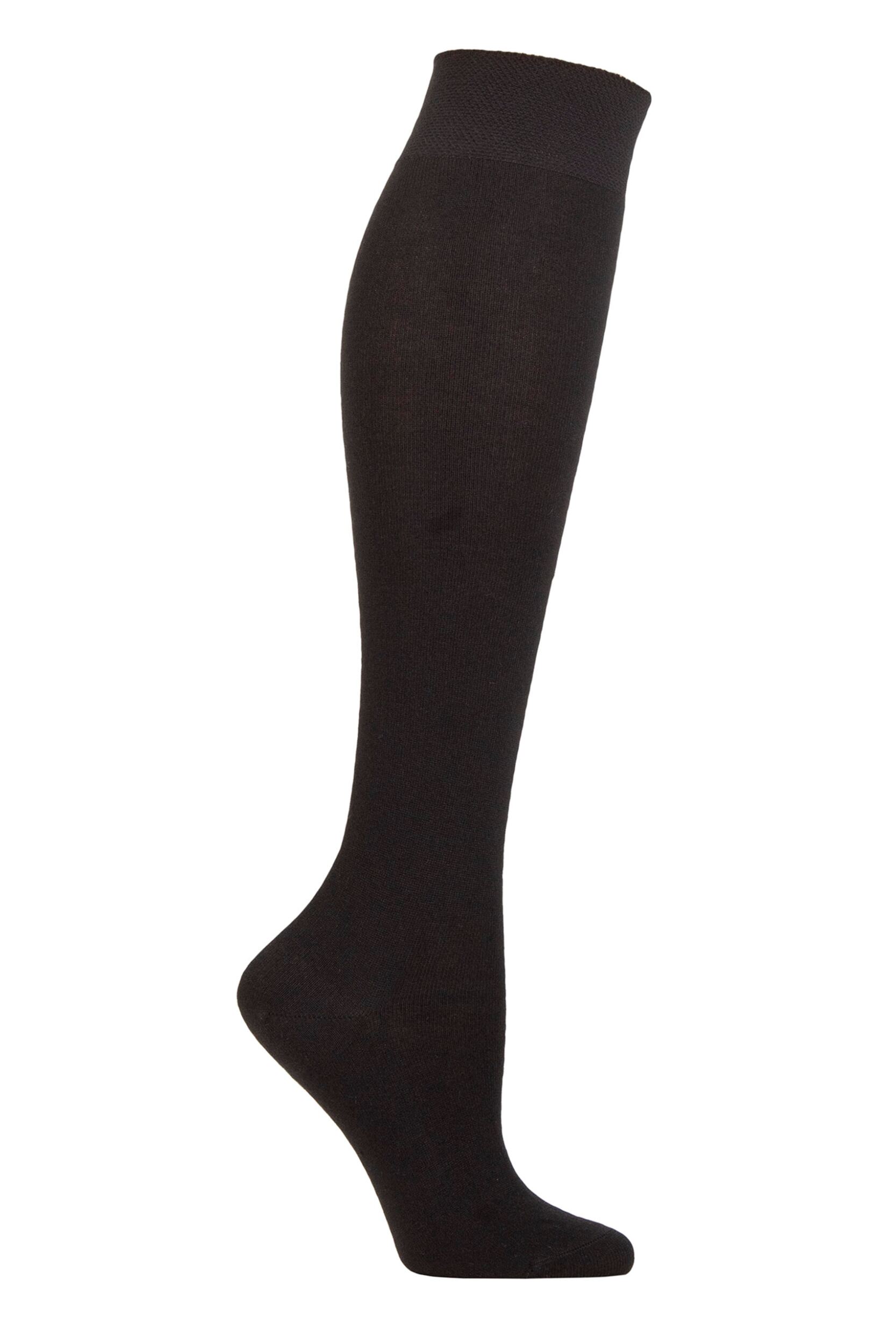 Women's 1 Pair Falke No 1  85% Cashmere Knee High Socks Black 7-8 Ladies