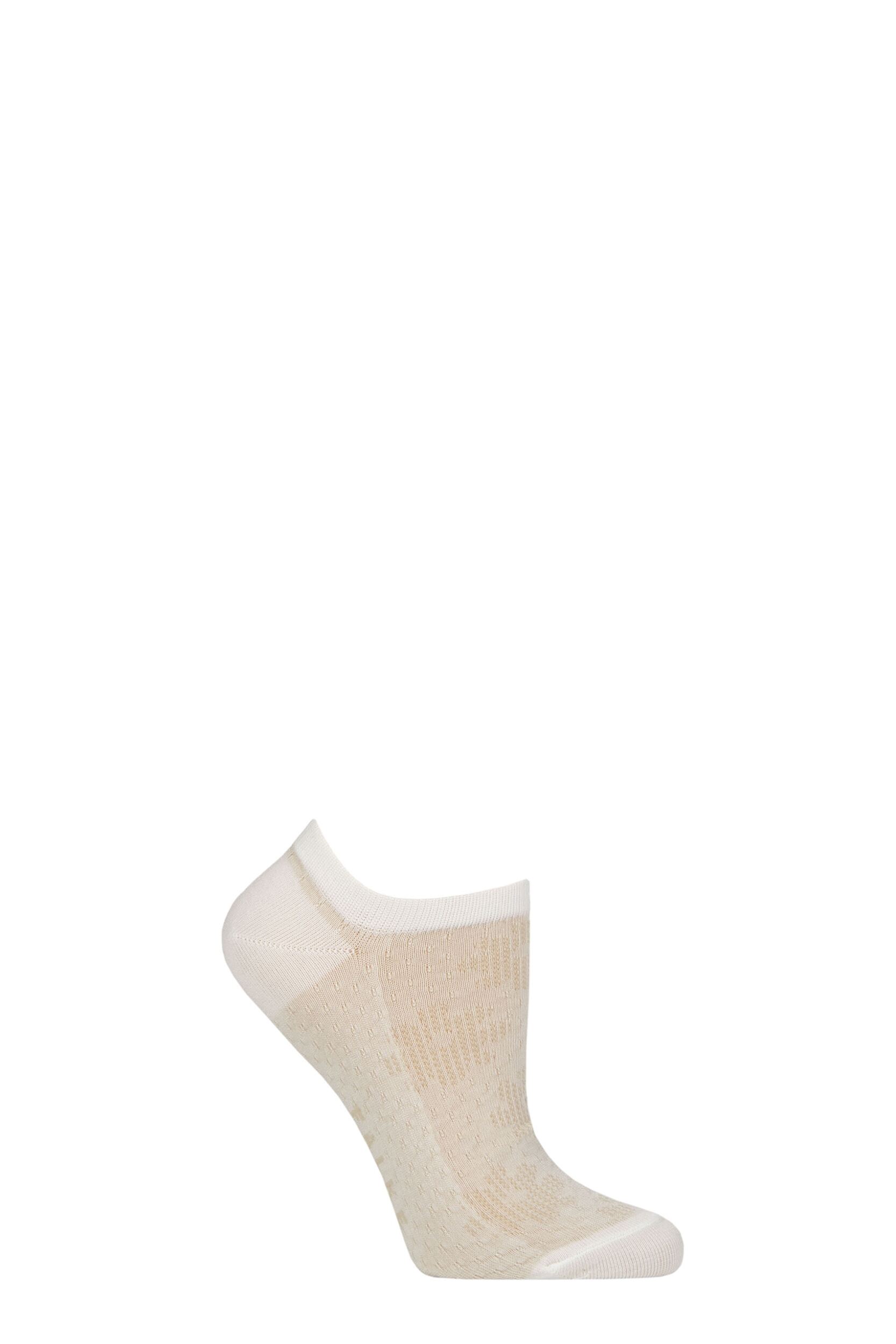 Women’s 1 Pair Falke Active Breeze Floral Trainer Socks White 5.5-8 Women’s