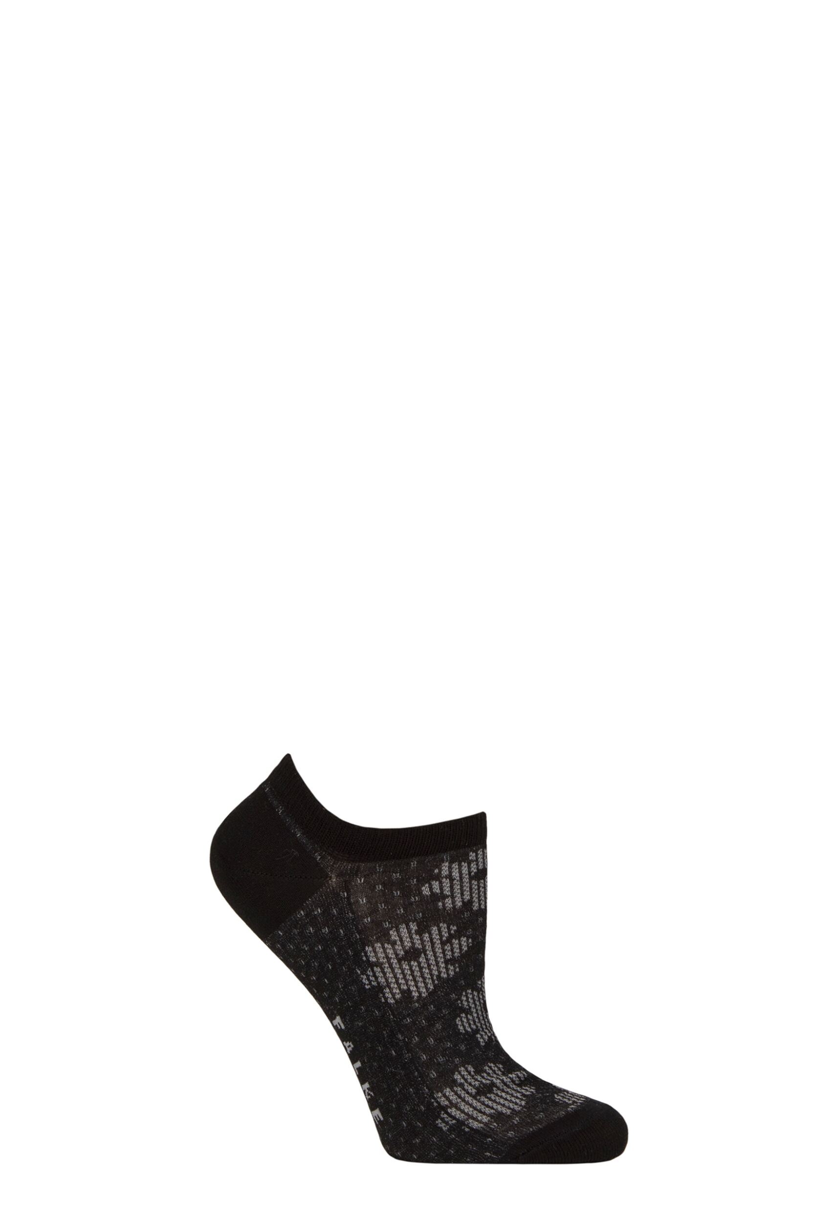Women’s 1 Pair Falke Active Breeze Floral Trainer Socks Black 2.5-5 Women’s