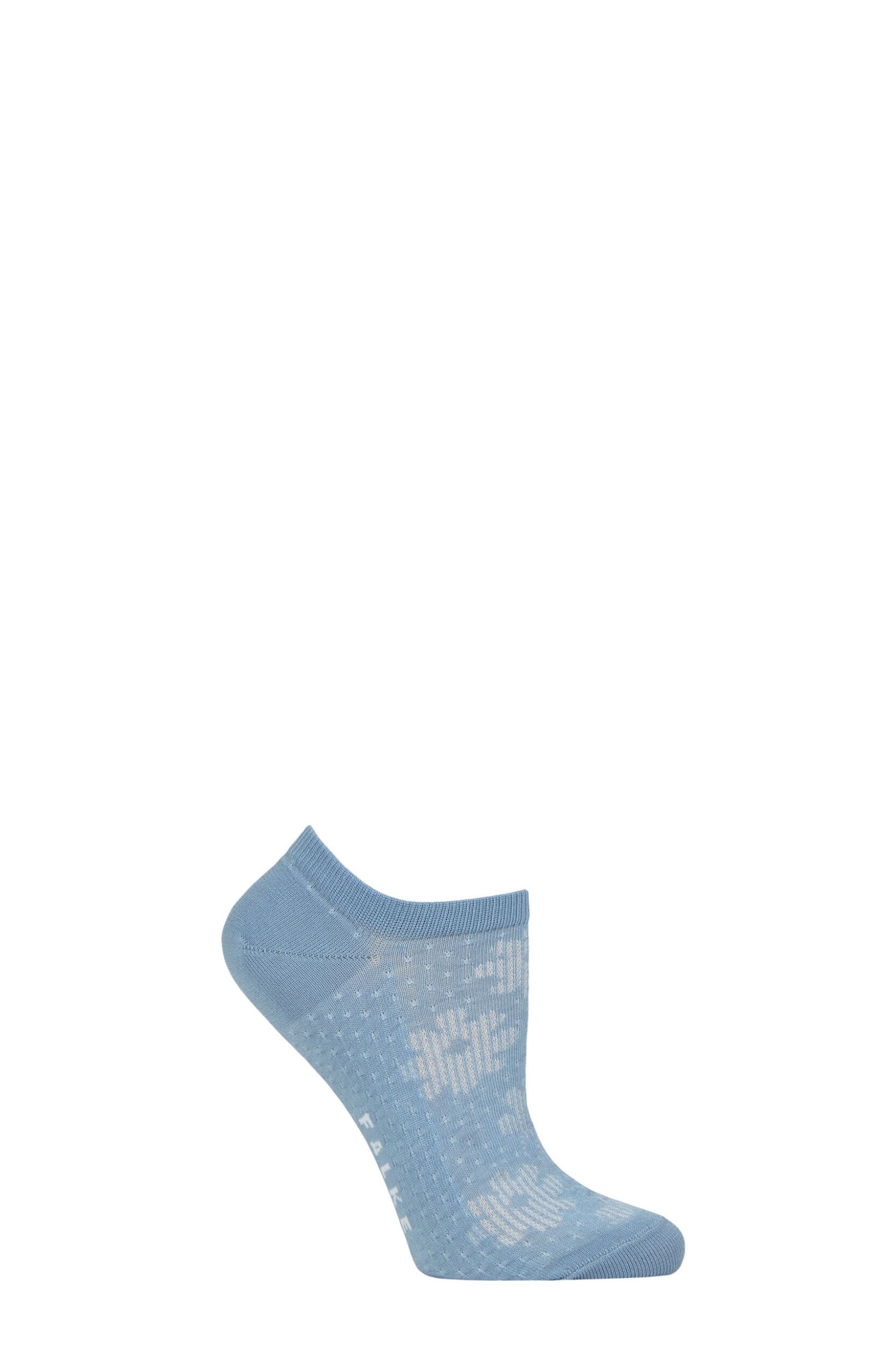 Women’s 1 Pair Falke Active Breeze Floral Trainer Socks Sky Blue 5.5-8 Women’s