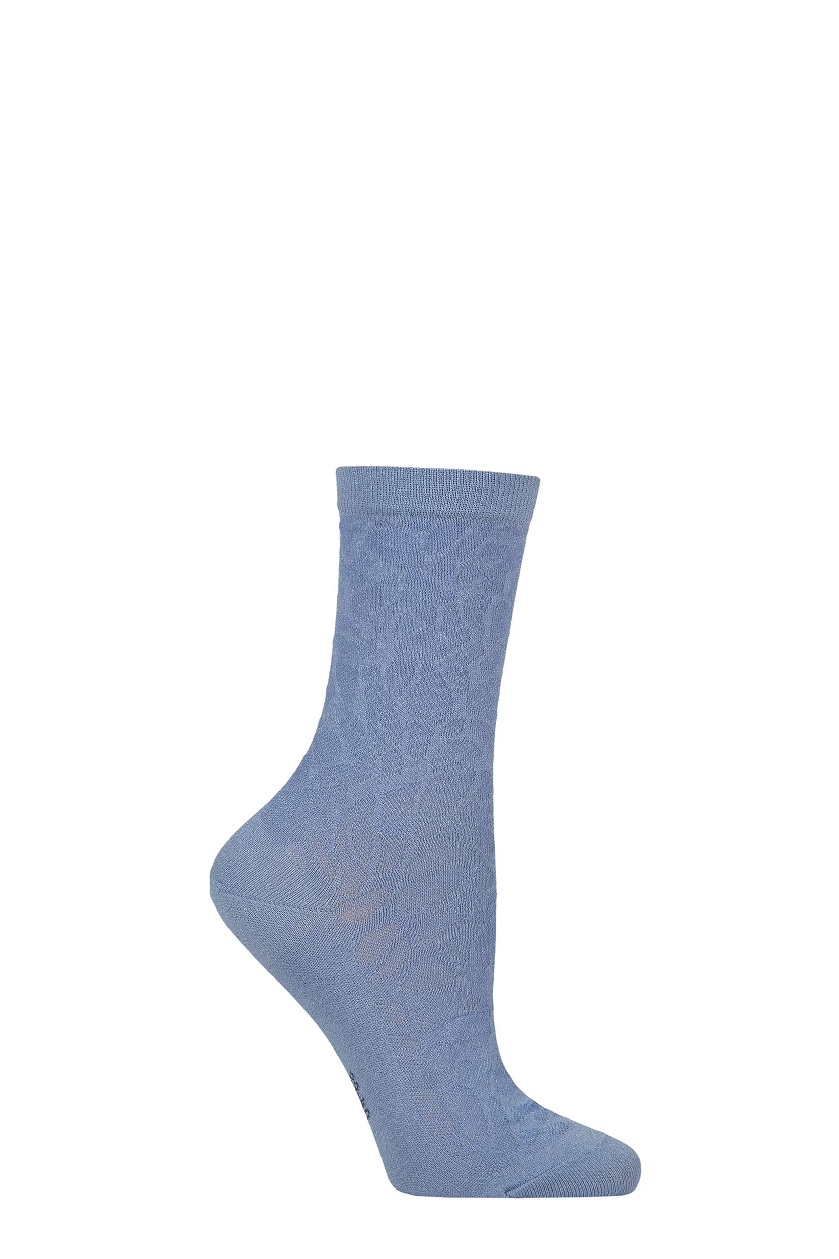 Women's 1 Pair Falke Creole Texture Animal Print Cotton Socks Ice Blue 7-8 Women'