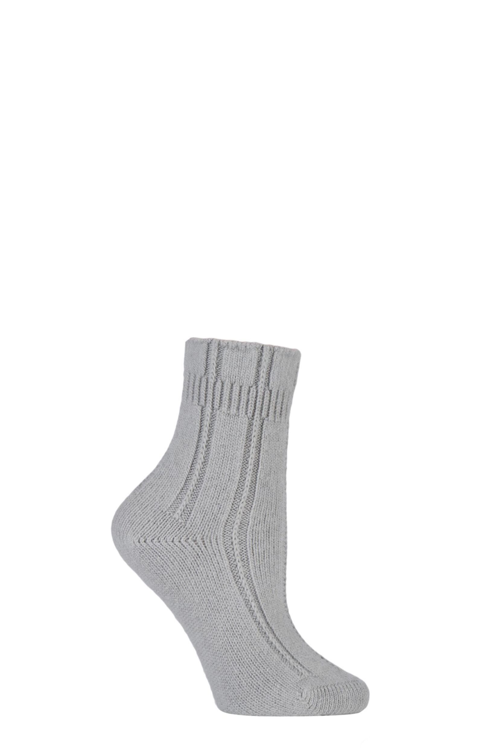 1 Pair Silver Angora Bed Socks Ladies 5.5-8 Ladies - Falke
