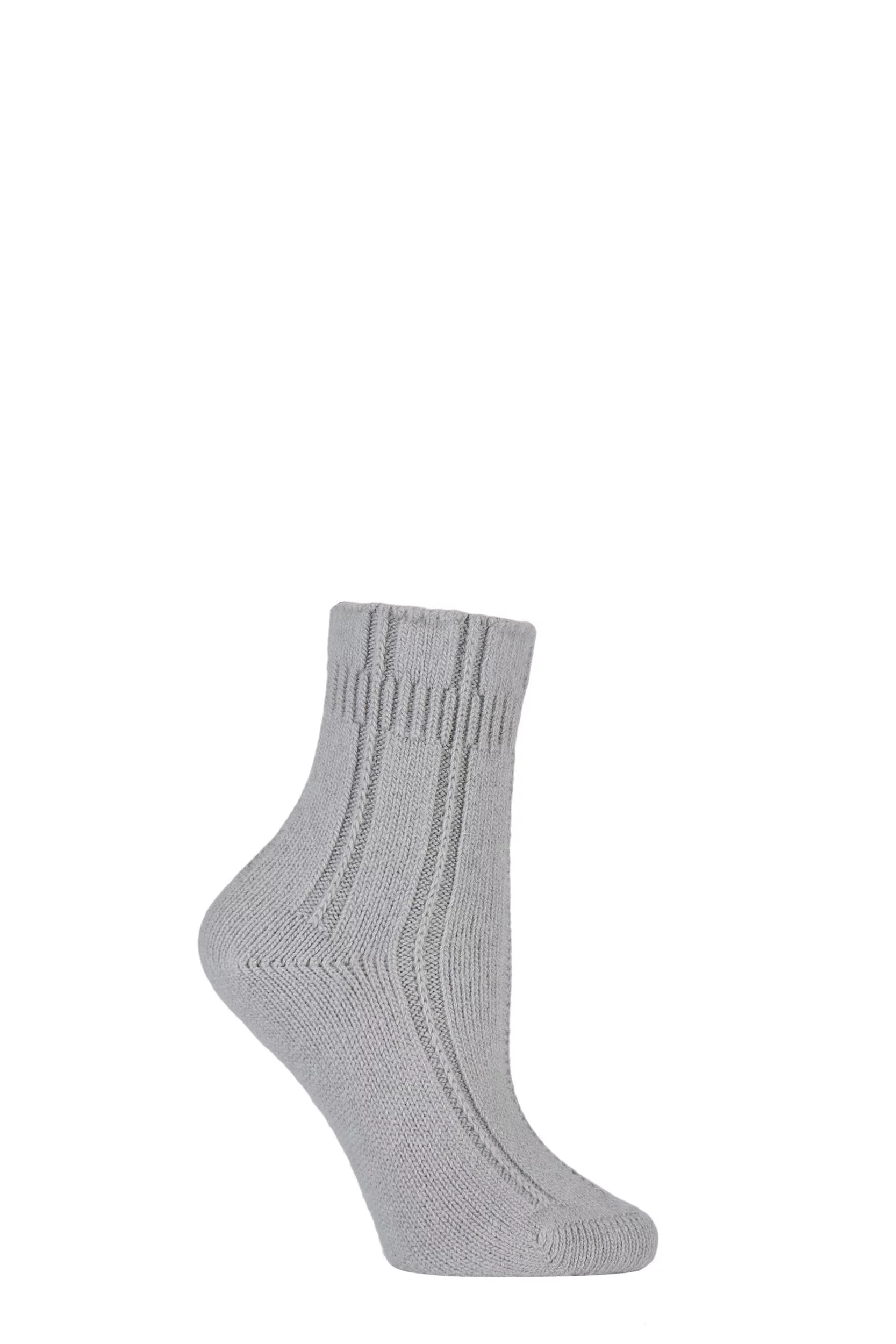 1 Pair Silver Angora Bed Socks Ladies 2.5-5 Ladies - Falke