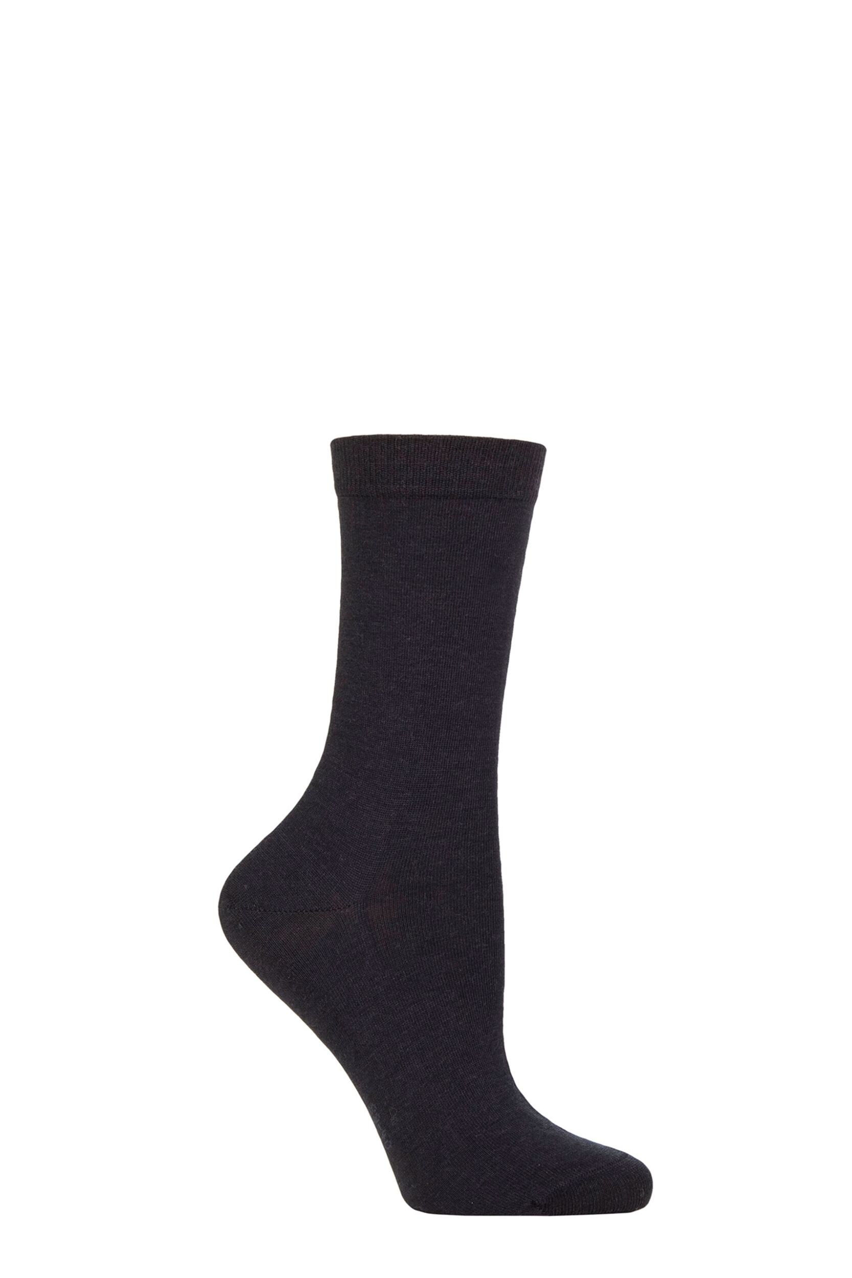 Women's 1 Pair Falke Soft Merino Wool Socks Dark Navy 4-5 Ladies