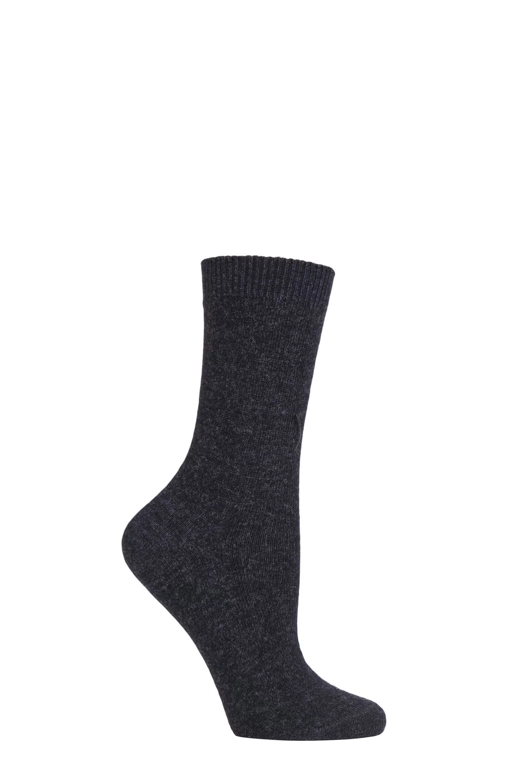 1 Pair Anthracite Cosy Wool and Cashmere Socks Ladies 5.5-8 Ladies - Falke