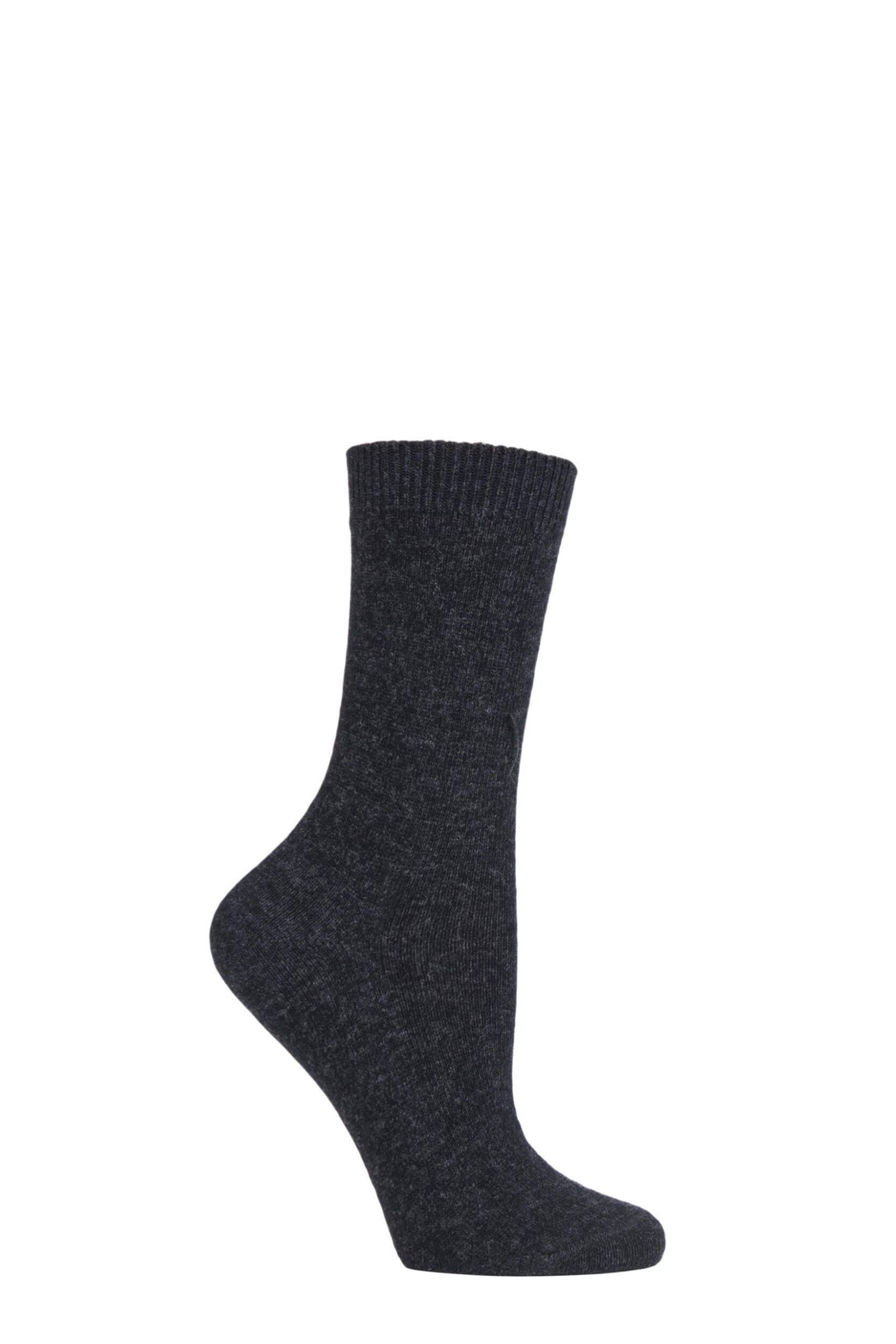 1 Pair Anthracite Cosy Wool and Cashmere Socks Ladies 2.5-5 Ladies - Falke