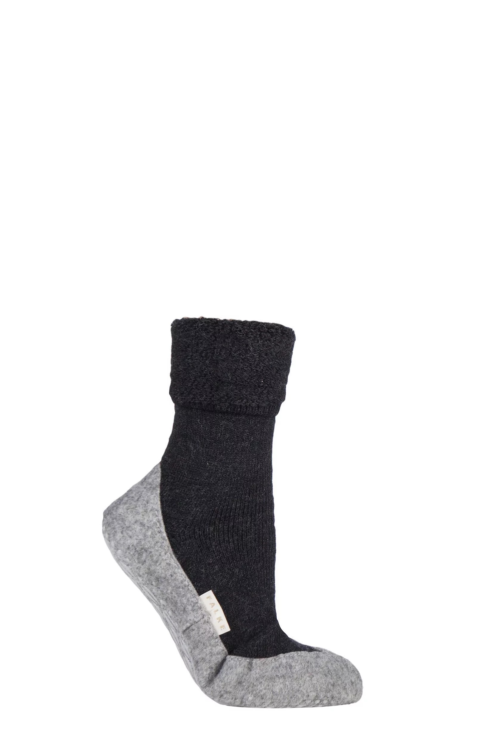 1 Pair Black CosyShoe Slipper House Socks Ladies 5.5-6.5 Ladies - Falke