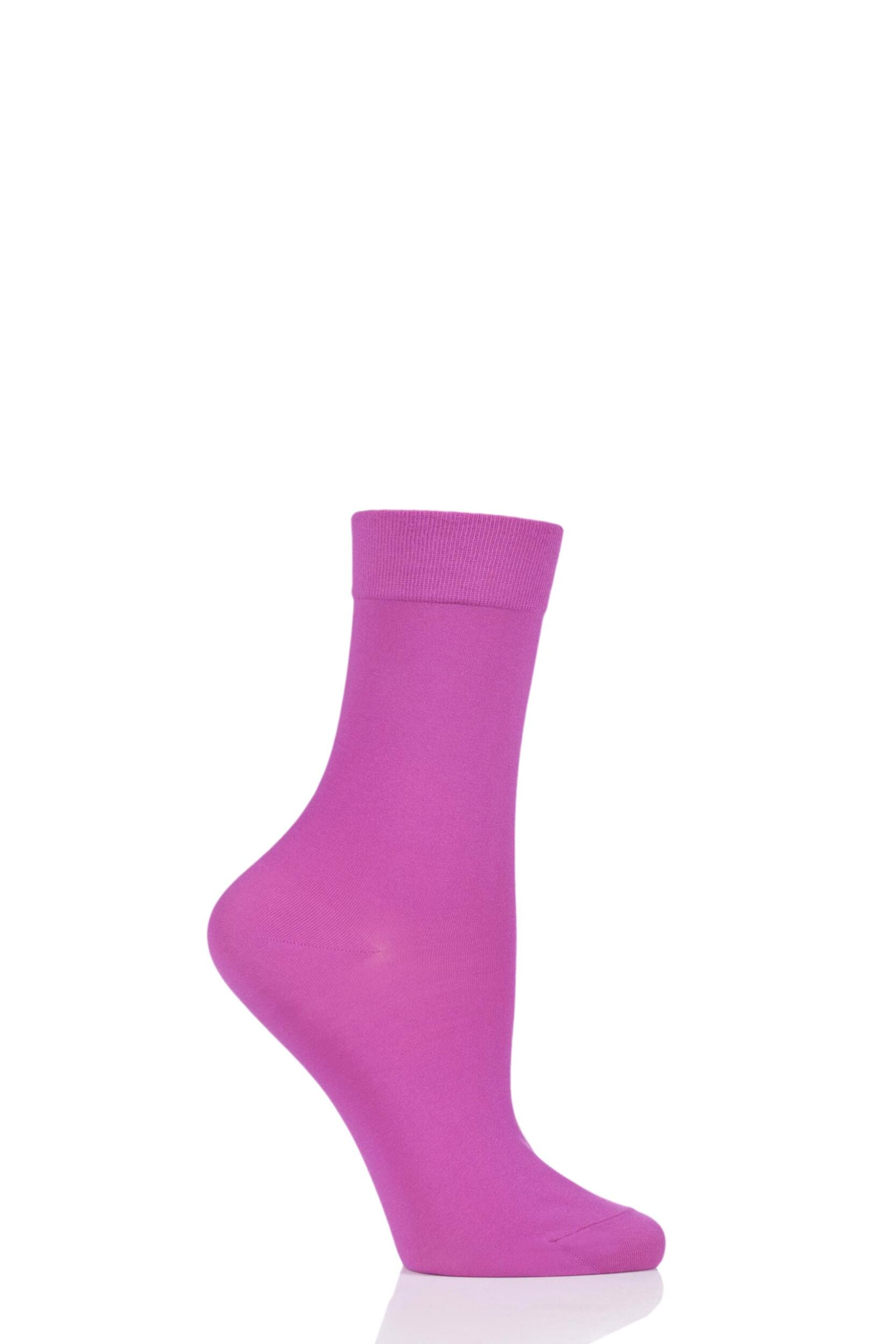 Image of 1 Pair Arctic Pink Cotton Touch Anklet Socks Ladies - Falke