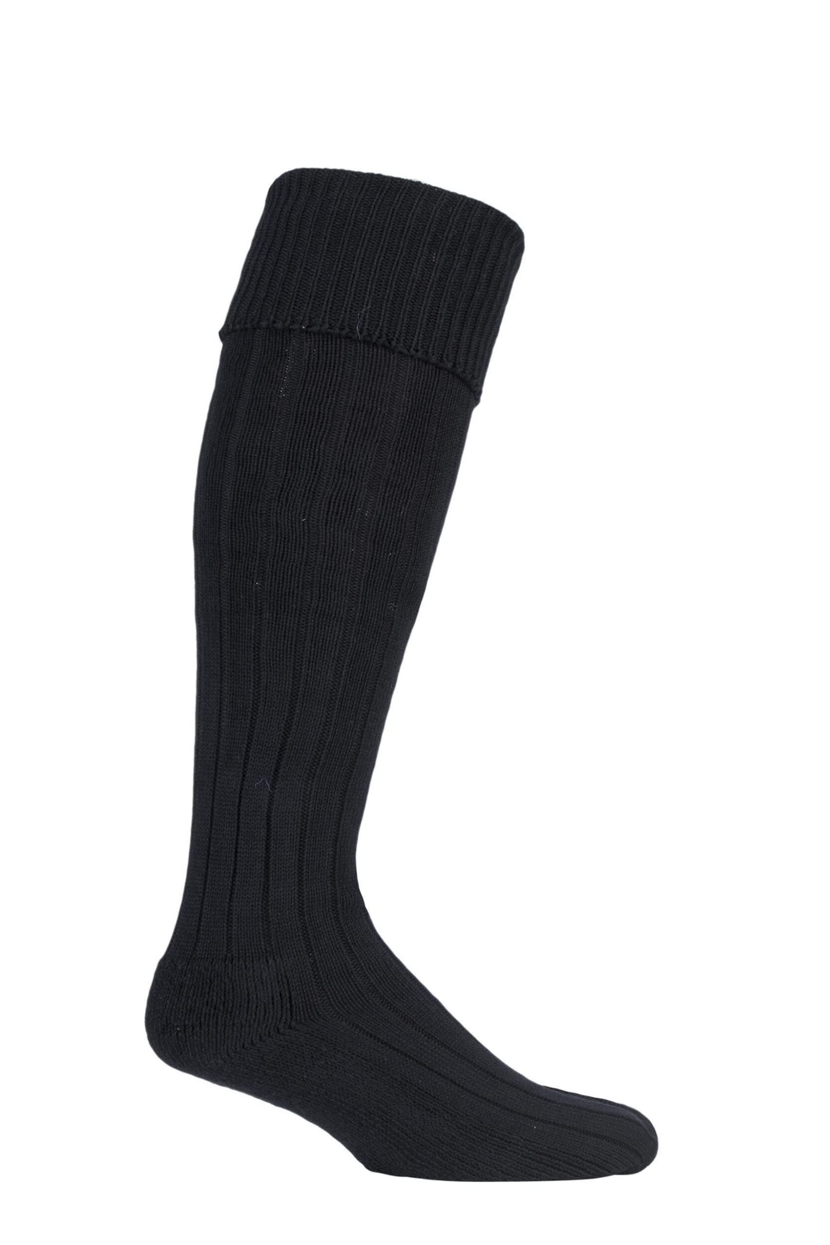 1 Pair Black Birkdale Cotton Cushioned Knee High Golf Socks Men's 7-11 Mens - Glenmuir