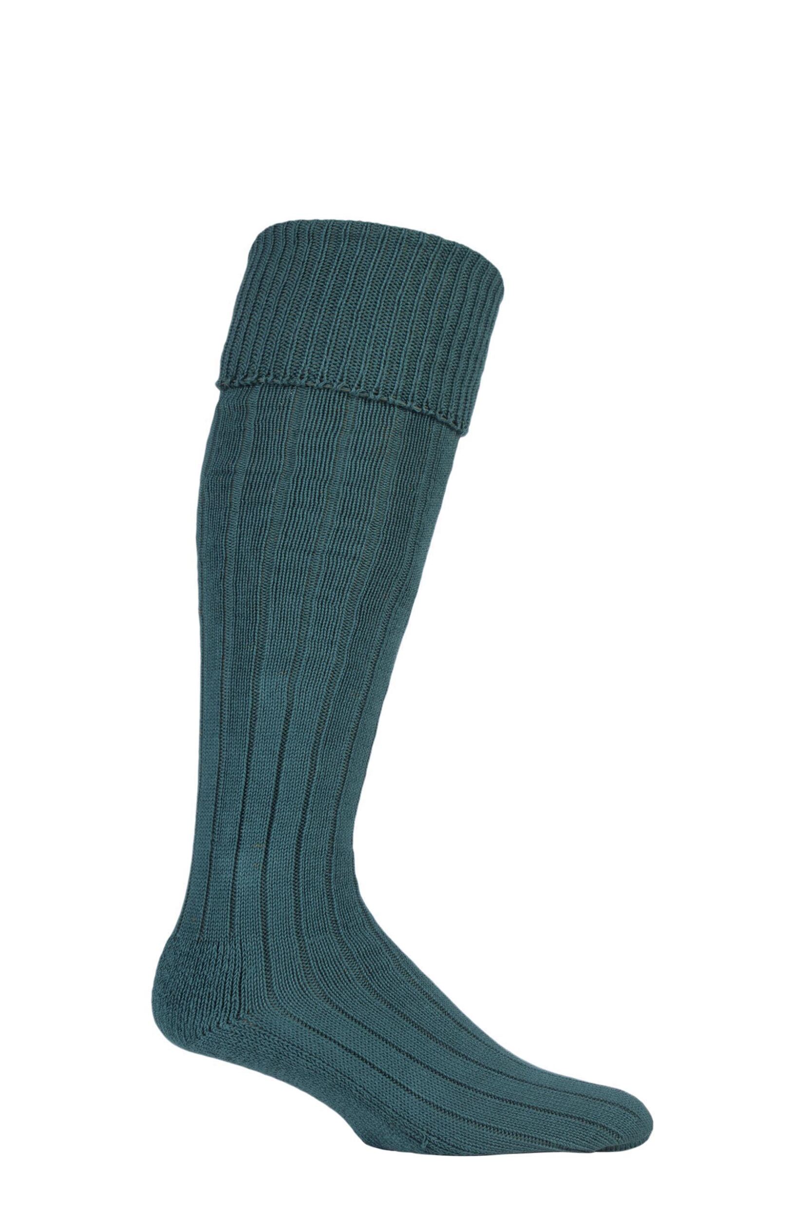 1 Pair Rich Green Birkdale Cotton Cushioned Knee High Golf Socks Men's 12-14 Mens - Glenmuir