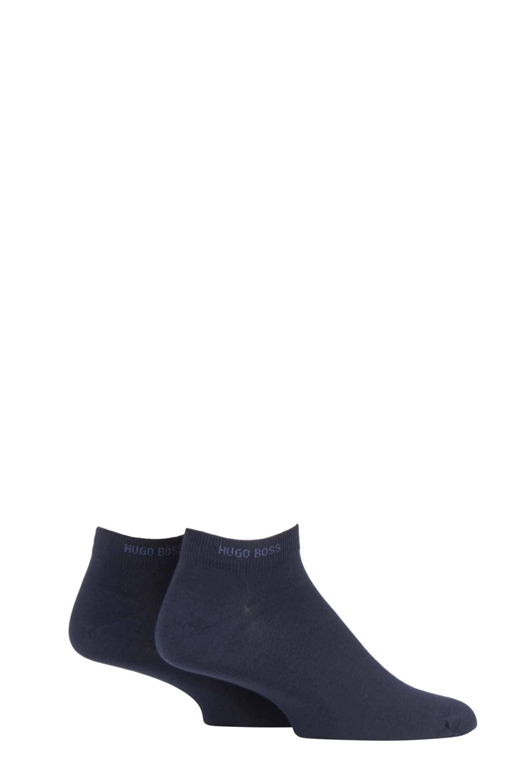 2 Pair Navy BOSS Plain Cotton Sneaker Socks Men's 5.5-8 Mens - Hugo Boss