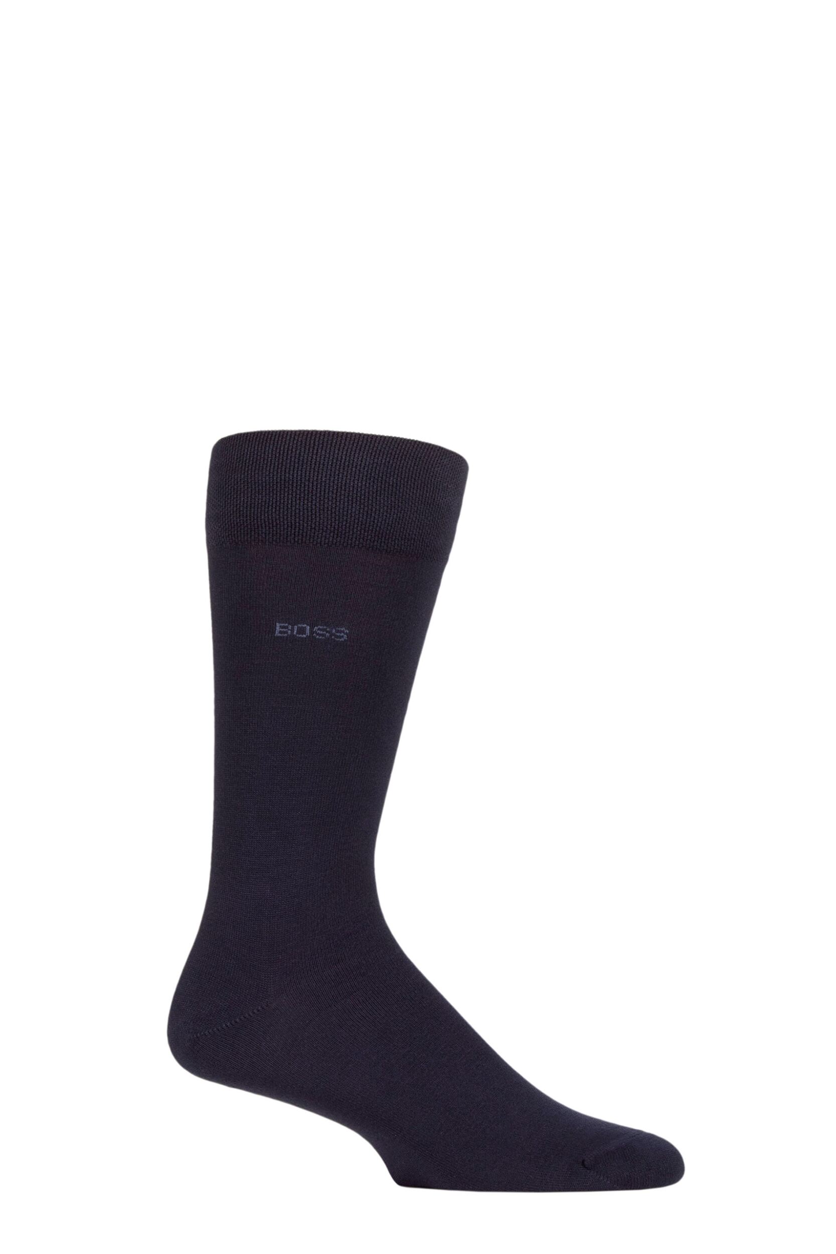 Mens 1 Pair BOSS Edward Plain Bamboo Socks Dark Blue 5.5-8 Mens