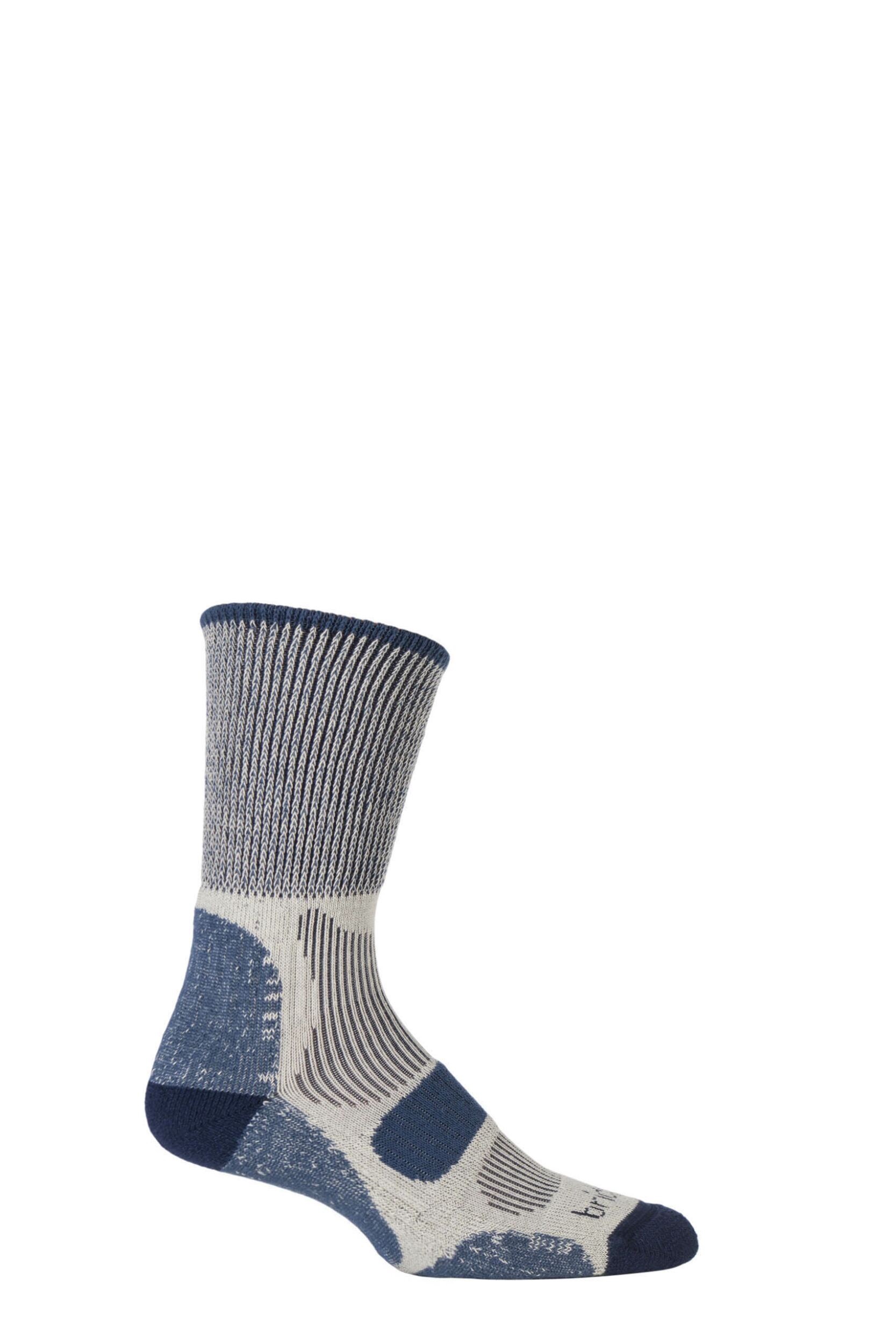 1 Pair Indigo Active Light Hiker Cotton and Coolmax Socks For Summer Hiking Men’s 6-8.5 Mens – Bridgedale