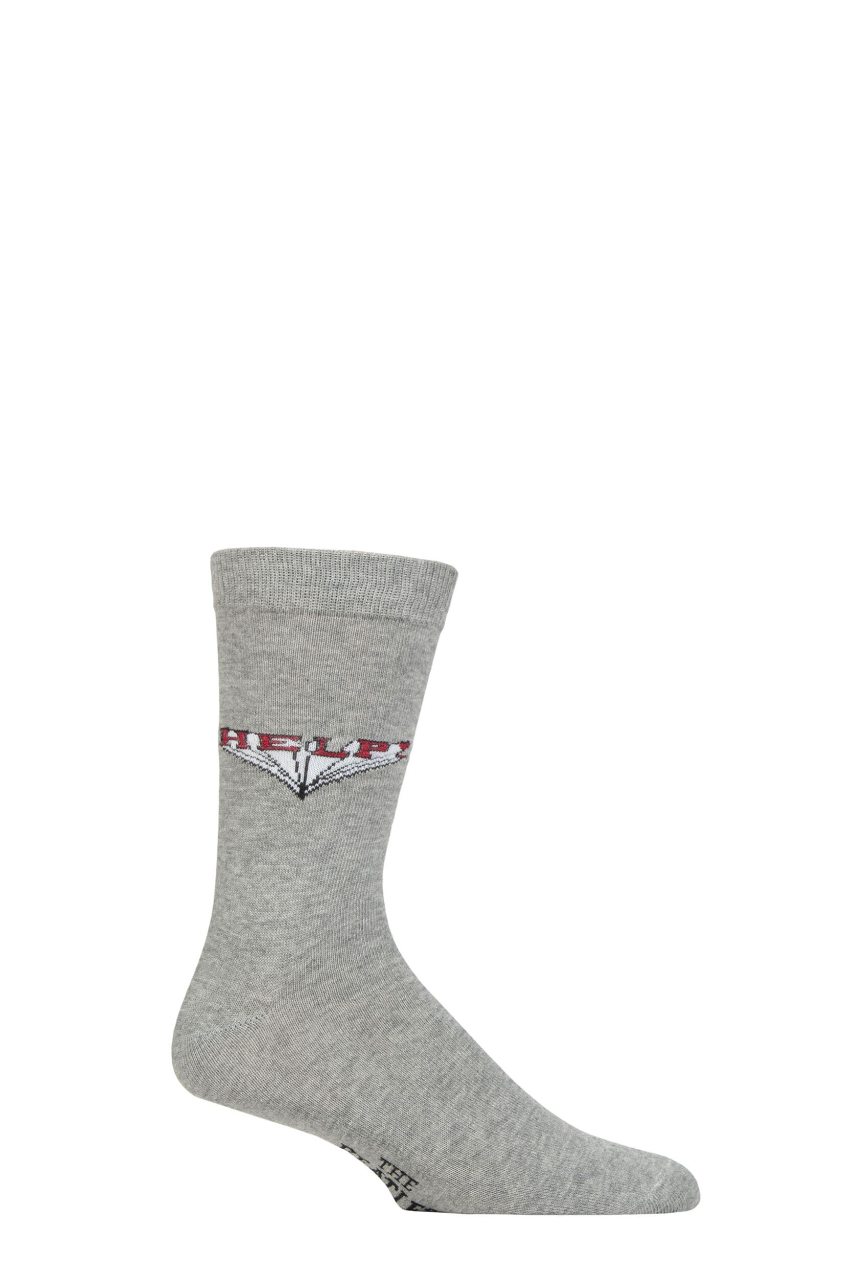 SOCKSHOP Music Collection 1 Pair The Beatles Cotton Socks Help! 7-11 Unisex